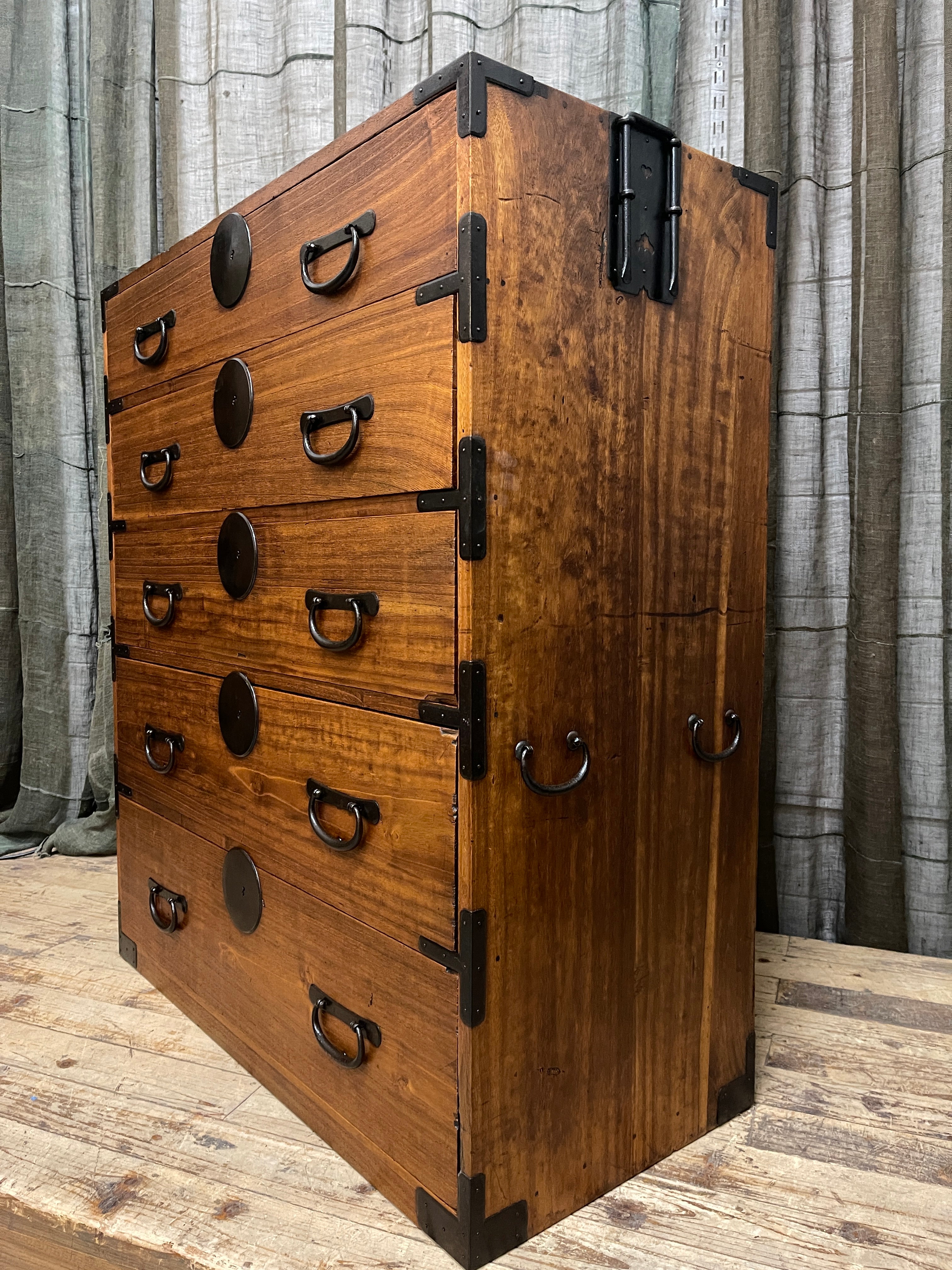 Japanese Kimono Chest of Drawers - Cypress, Paulownia | Meiji, c.1910