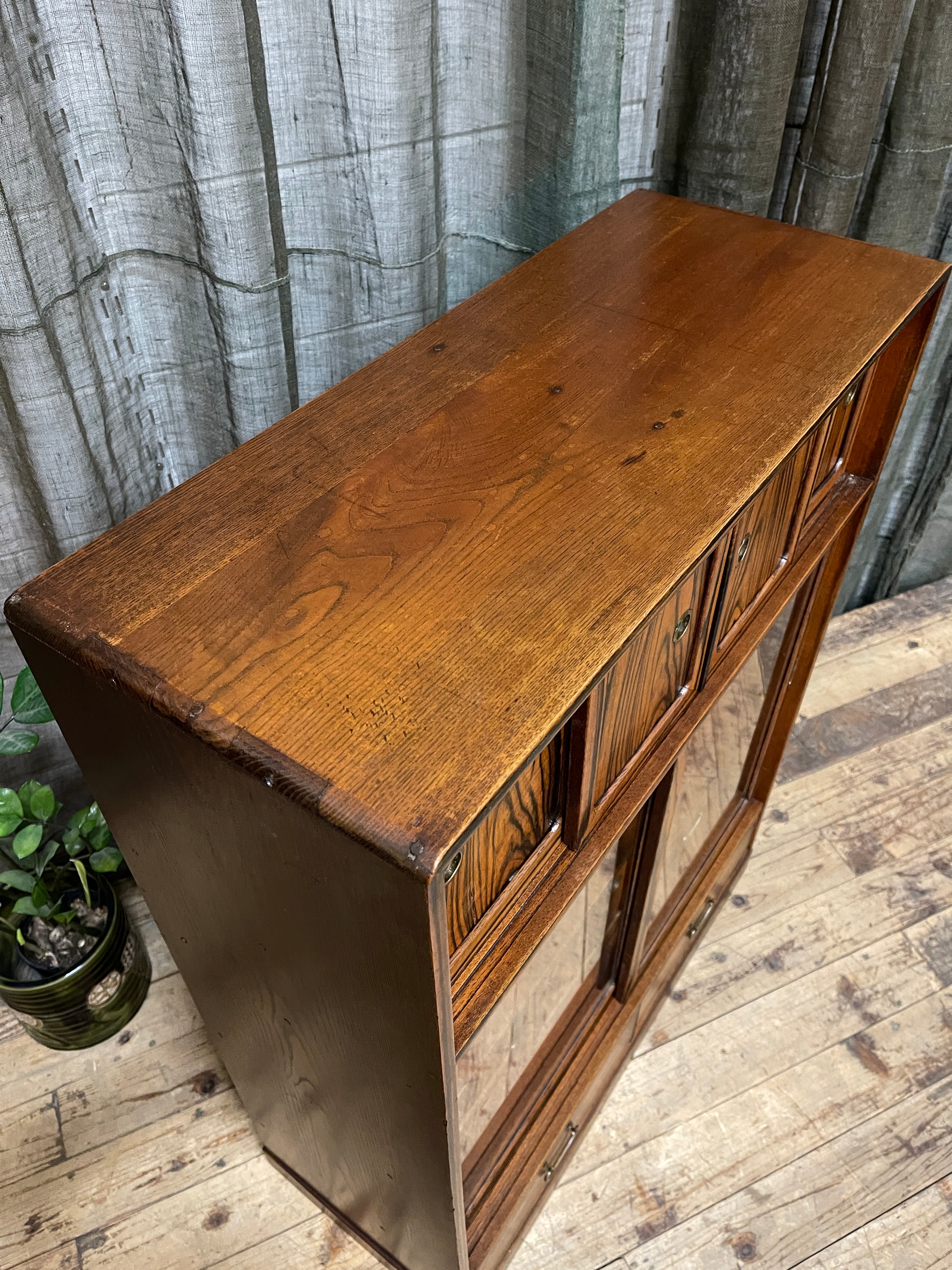 Cha Dana, Japanese Tea Cabinet - Elm, Persimmon | Showa, Midcentury