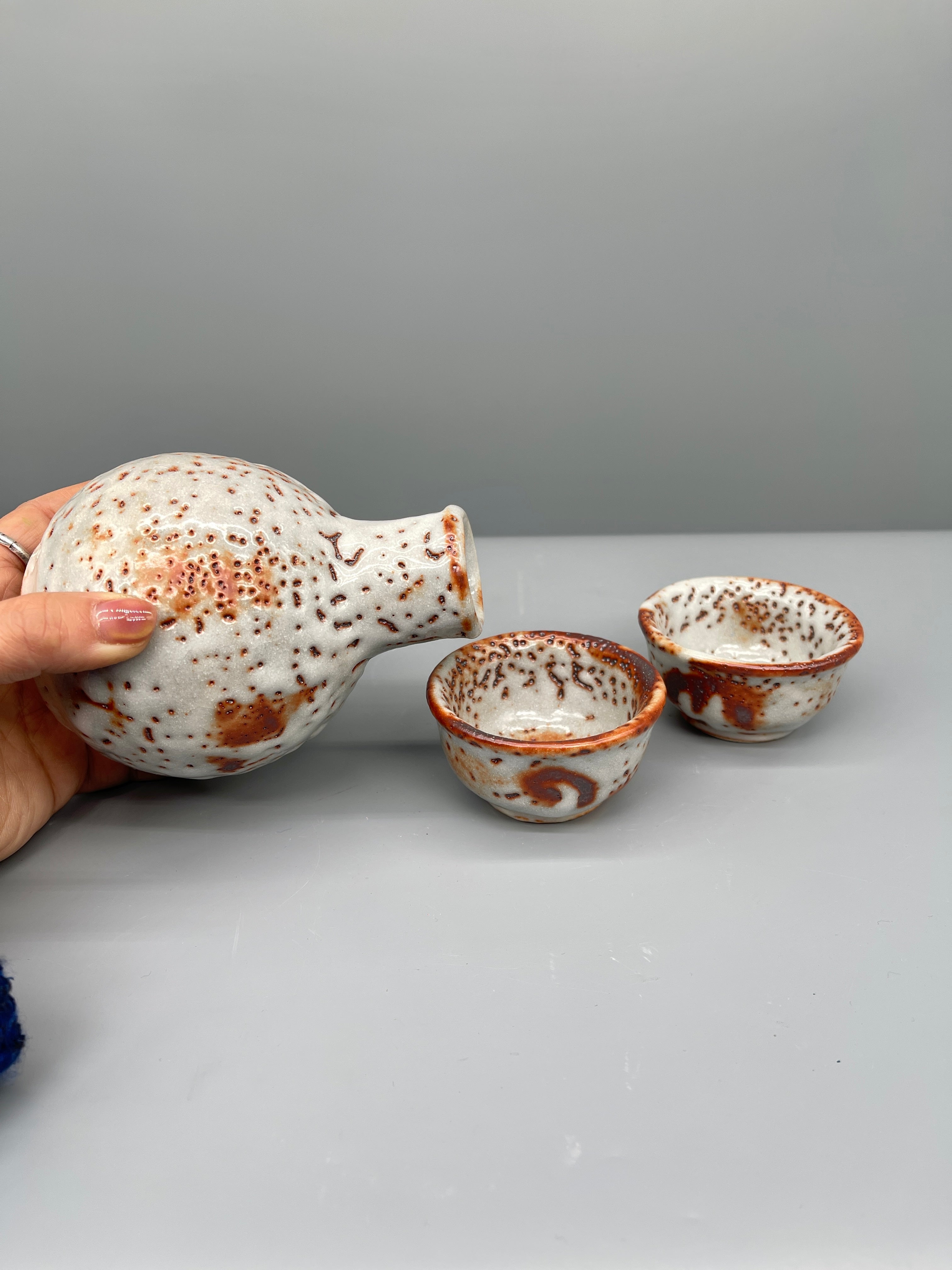 Sake Set from Senzan Kiln - Shino Ware
