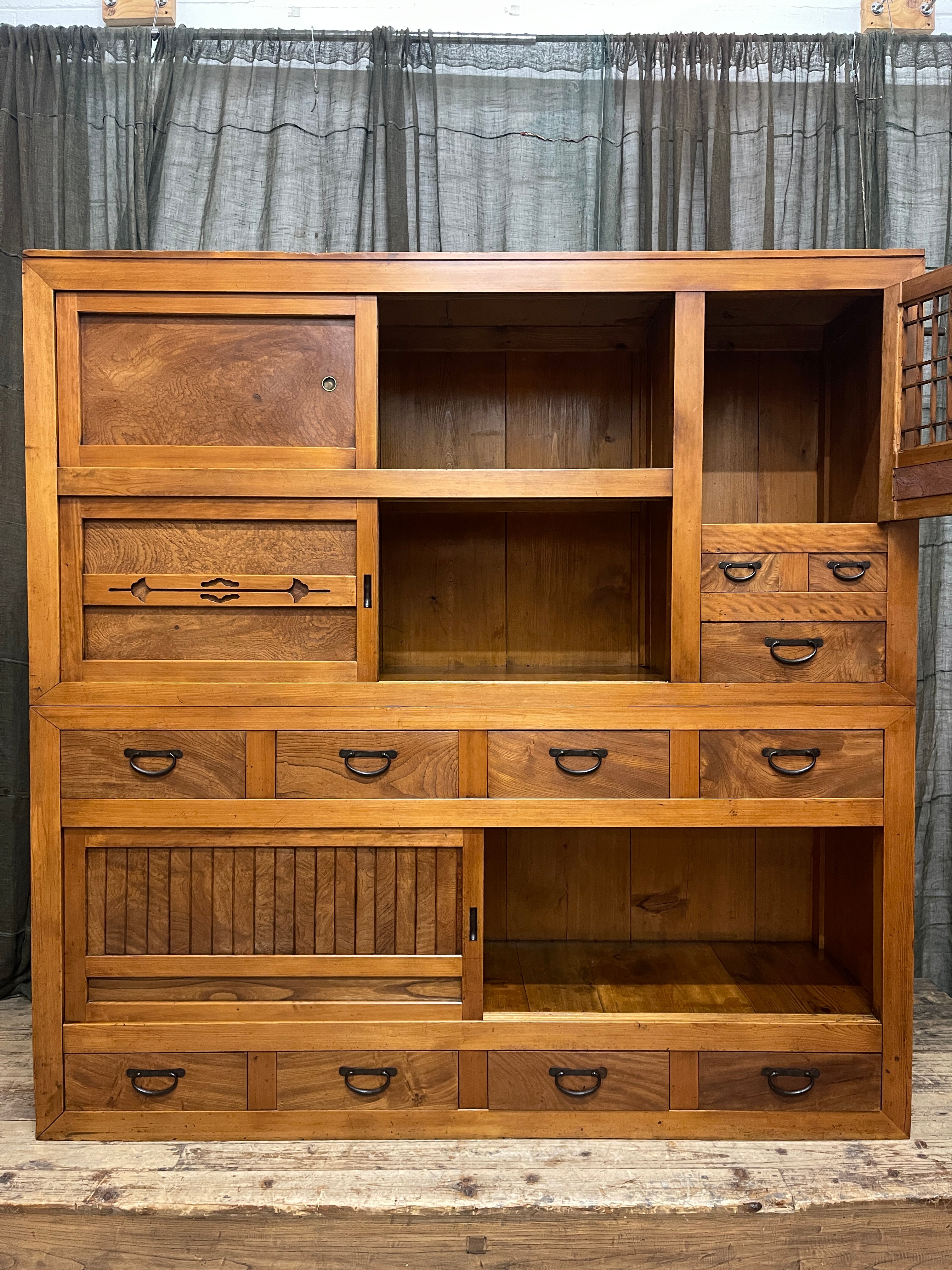 Japanese Mizuya, Kitchen Cabinet - Cedar & Cypress & Elm | Taisho, c.1920