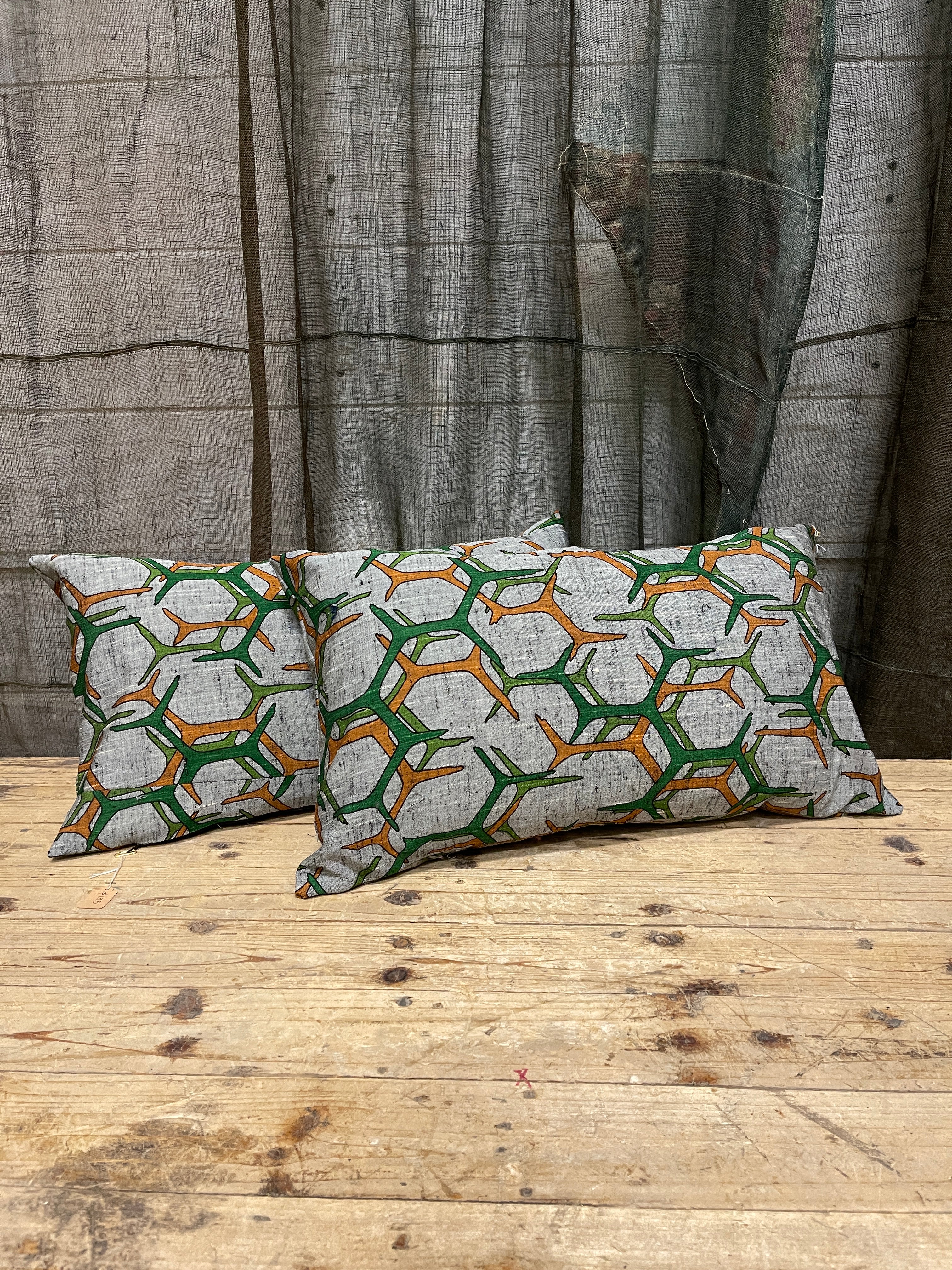 Rectangular Cushions Covered with Japanese Vintage Silk