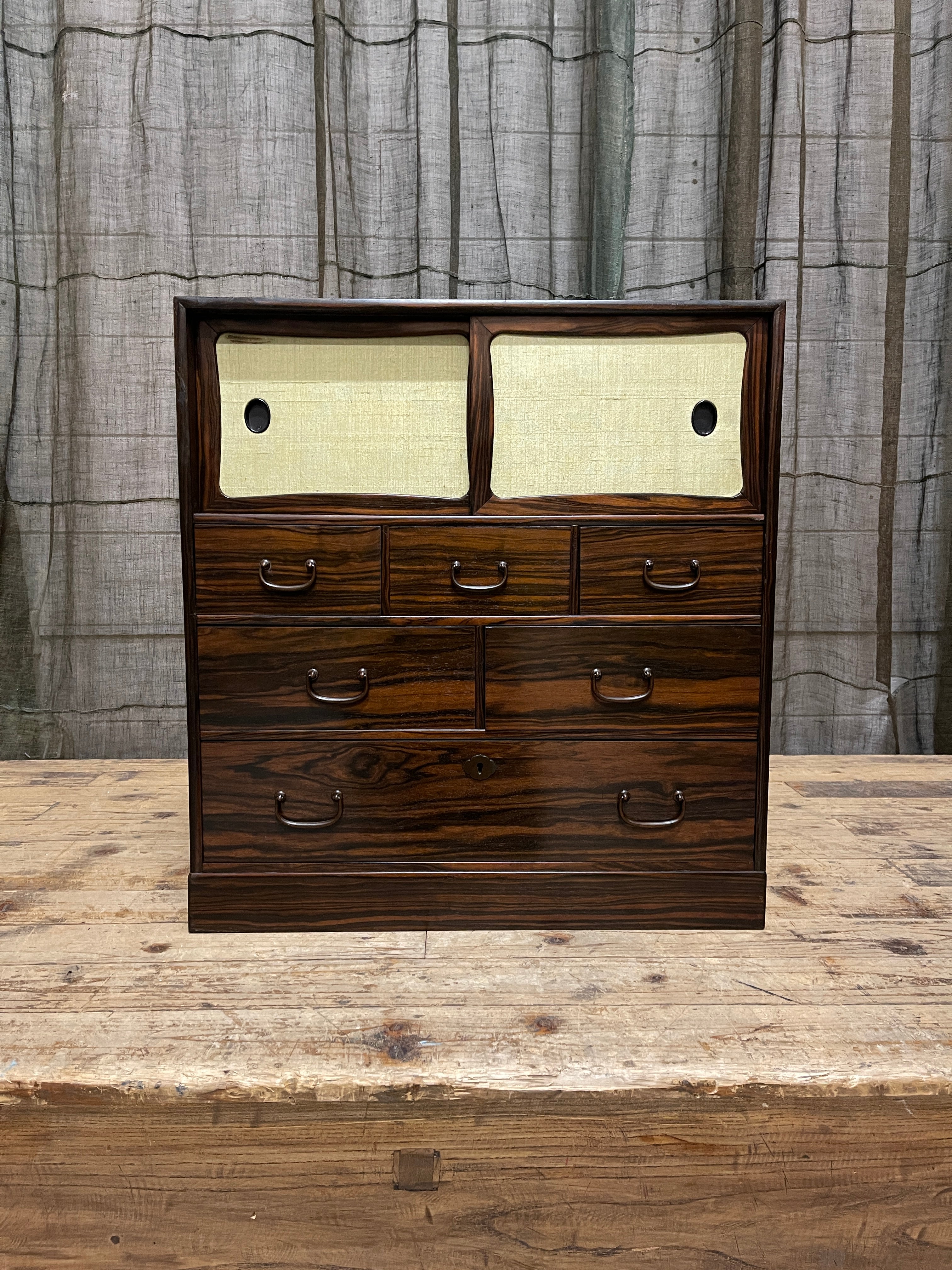 Cha Dansu, Japanese Tea Cabinet - Elm | Midcentury