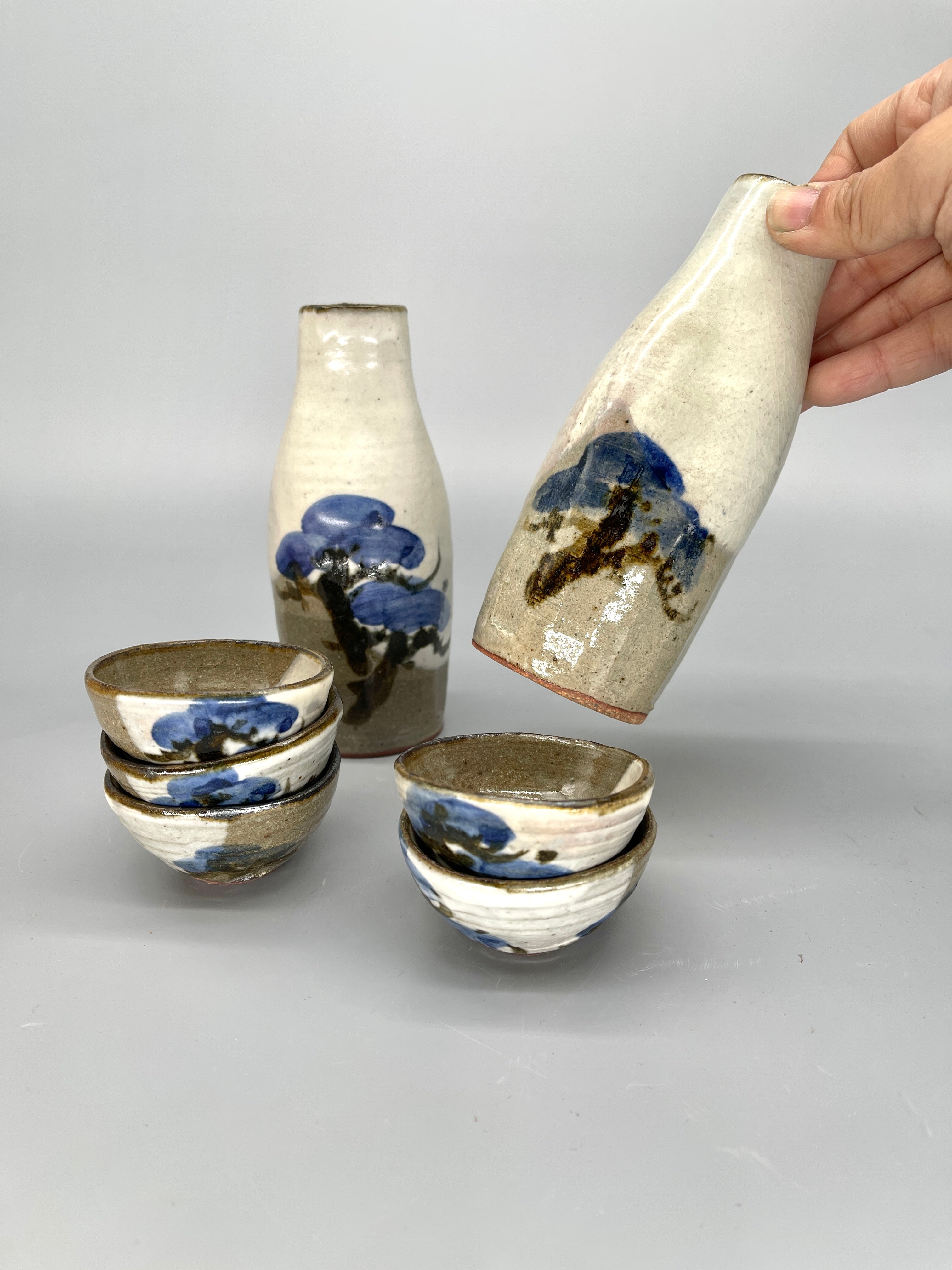 Sake Set of 7 pieces, Kiyomizu Rokubei From Kyoto