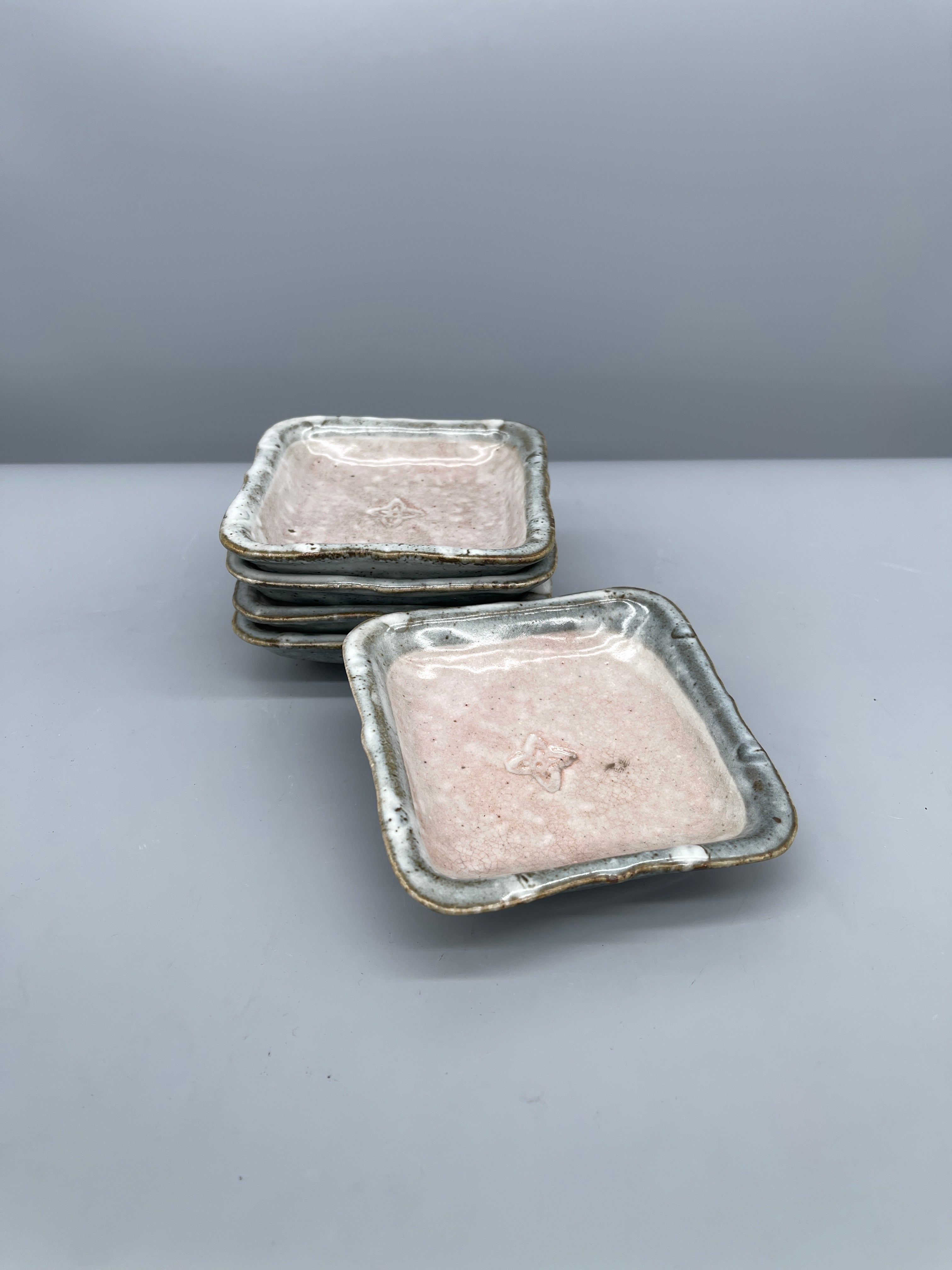 Set of Five Vintage Japanese Side Plates, Blossom Motif