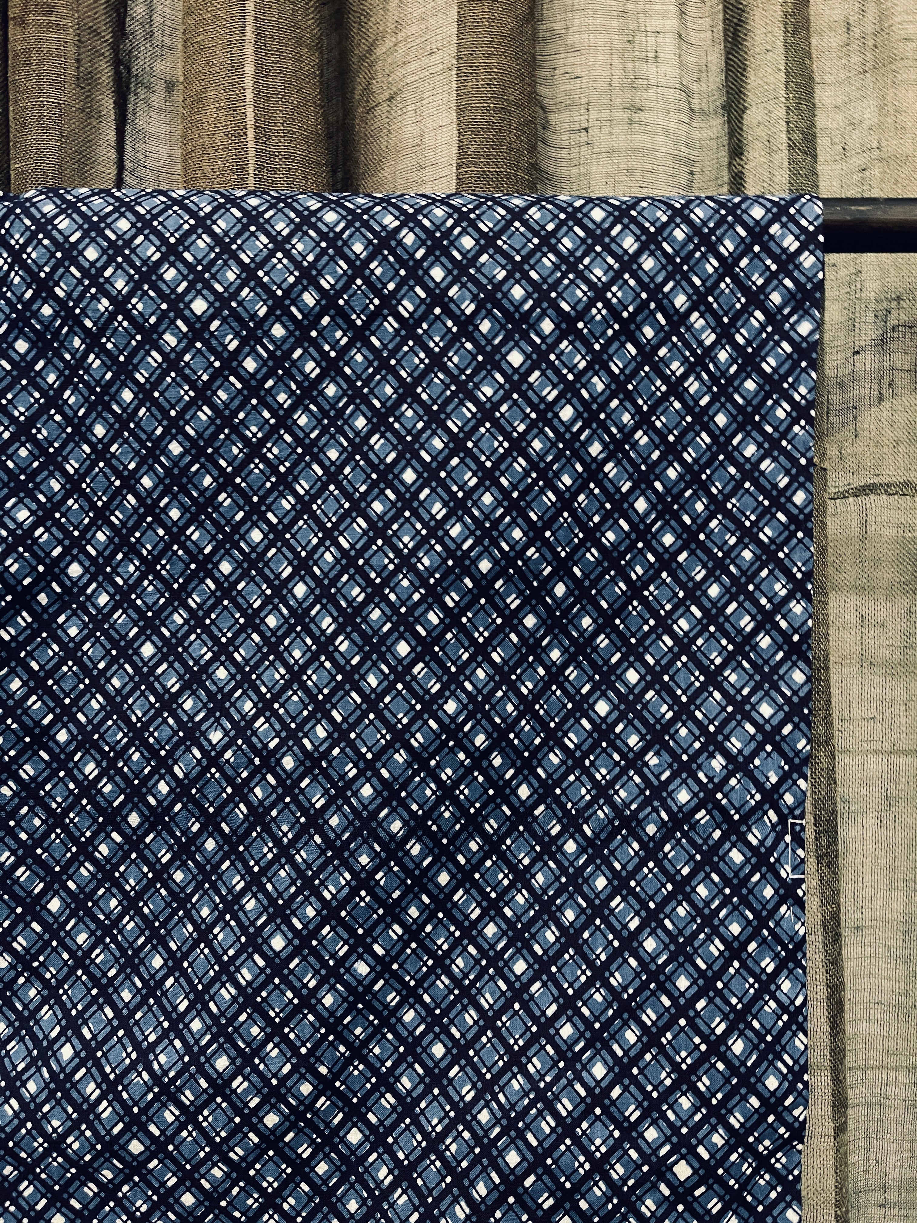 Vintage Yukata, Japanese Cotton Kimono - White & Blue - Men's