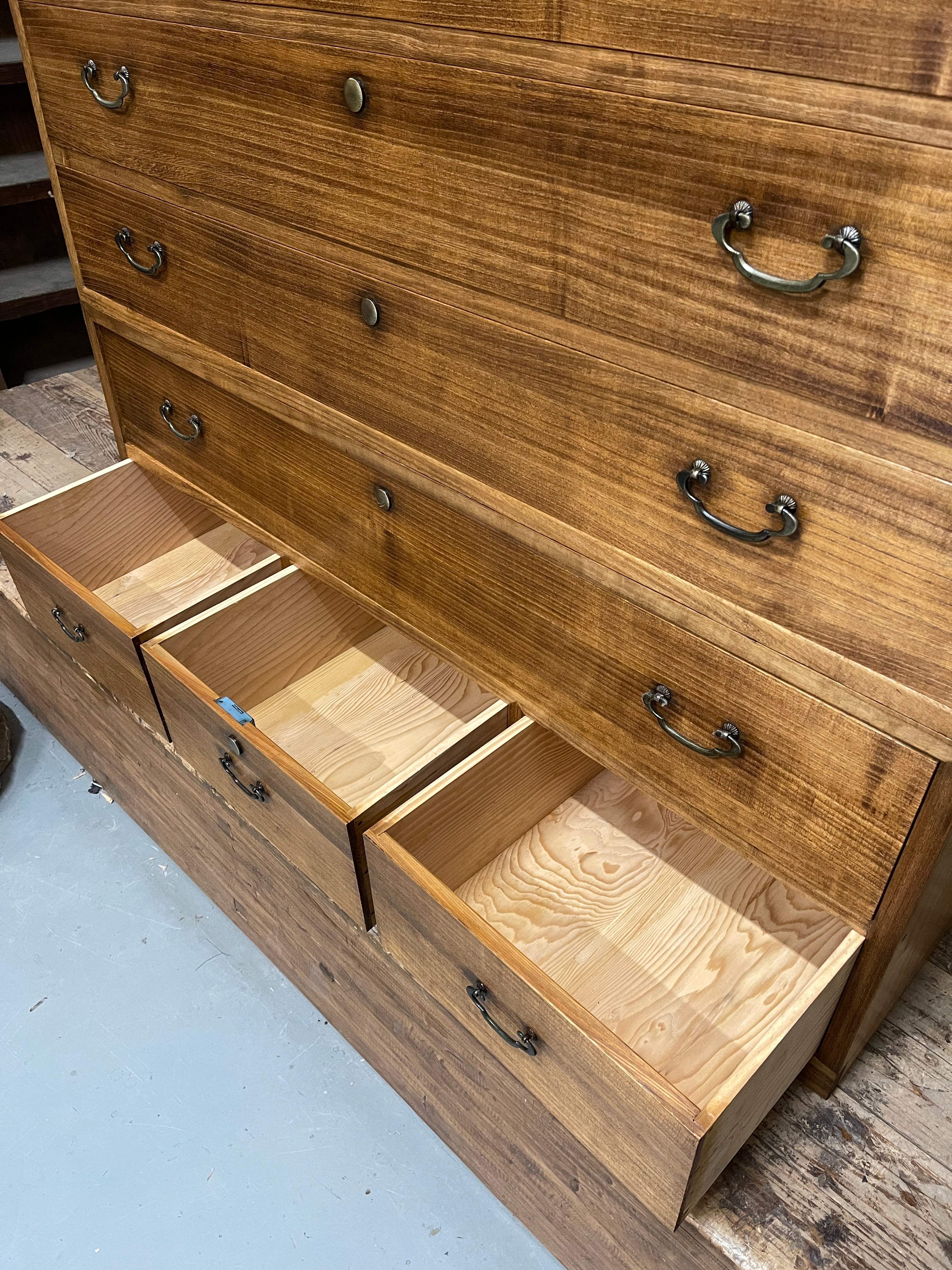 Japanese Three-Piece Kimono Chest of Drawers - Paulownia | Midcentury