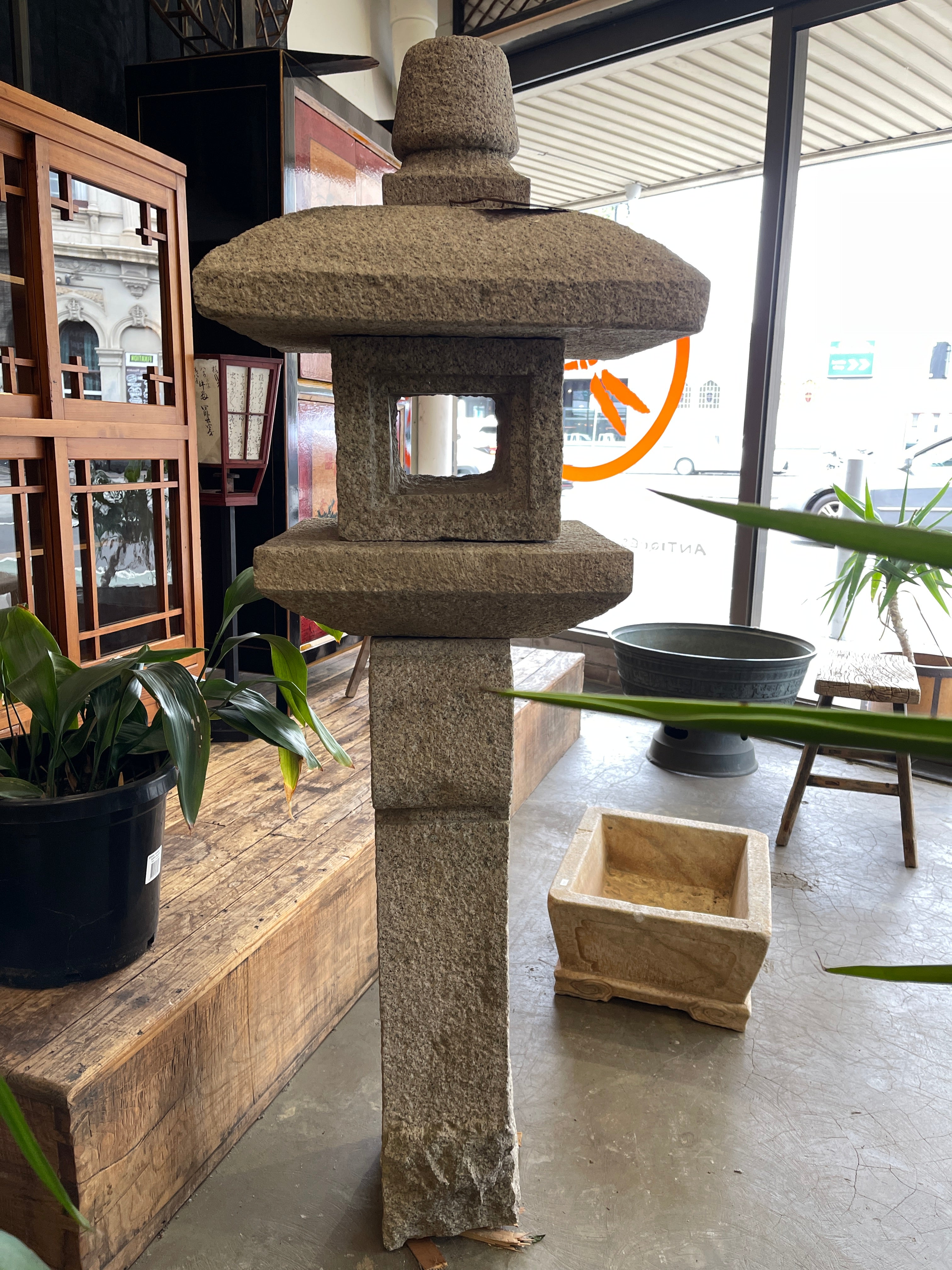Japanese Stone Garden Lantern, Oribe - Granite | Mid 20th Century