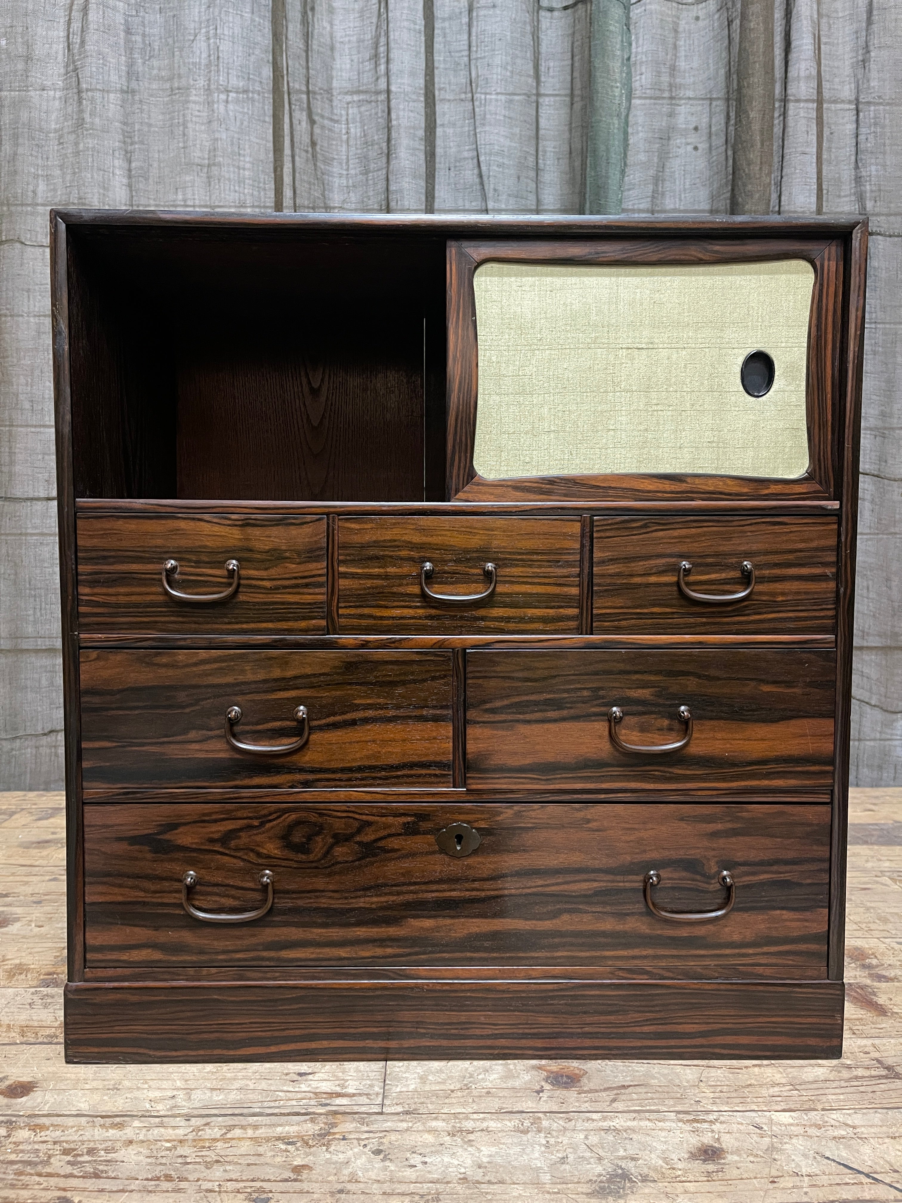 Cha Dansu, Japanese Tea Cabinet - Elm | Midcentury