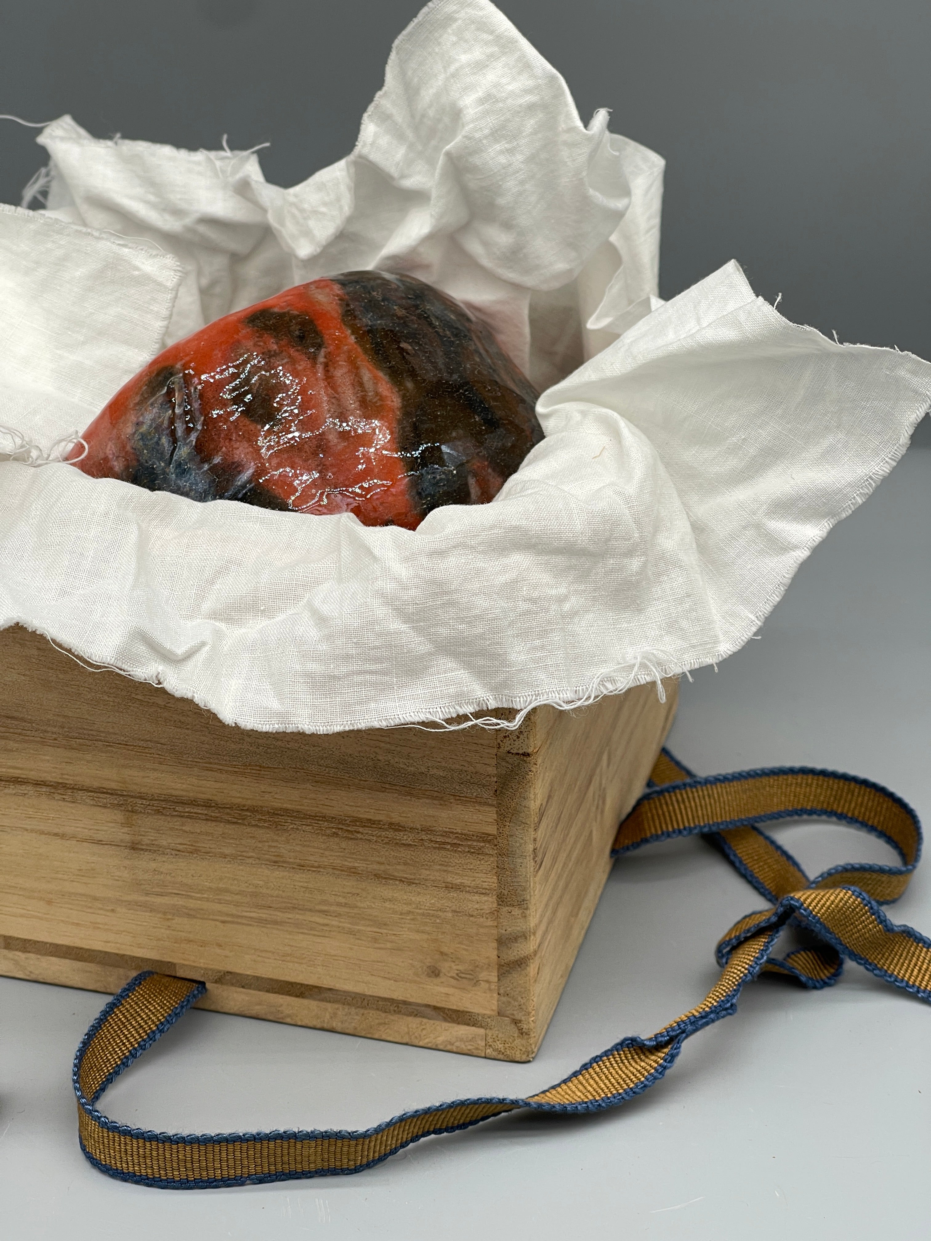 Vintage Japanese Aka Raku Matcha Bowl, Chawan - By Waraku Kawasaki