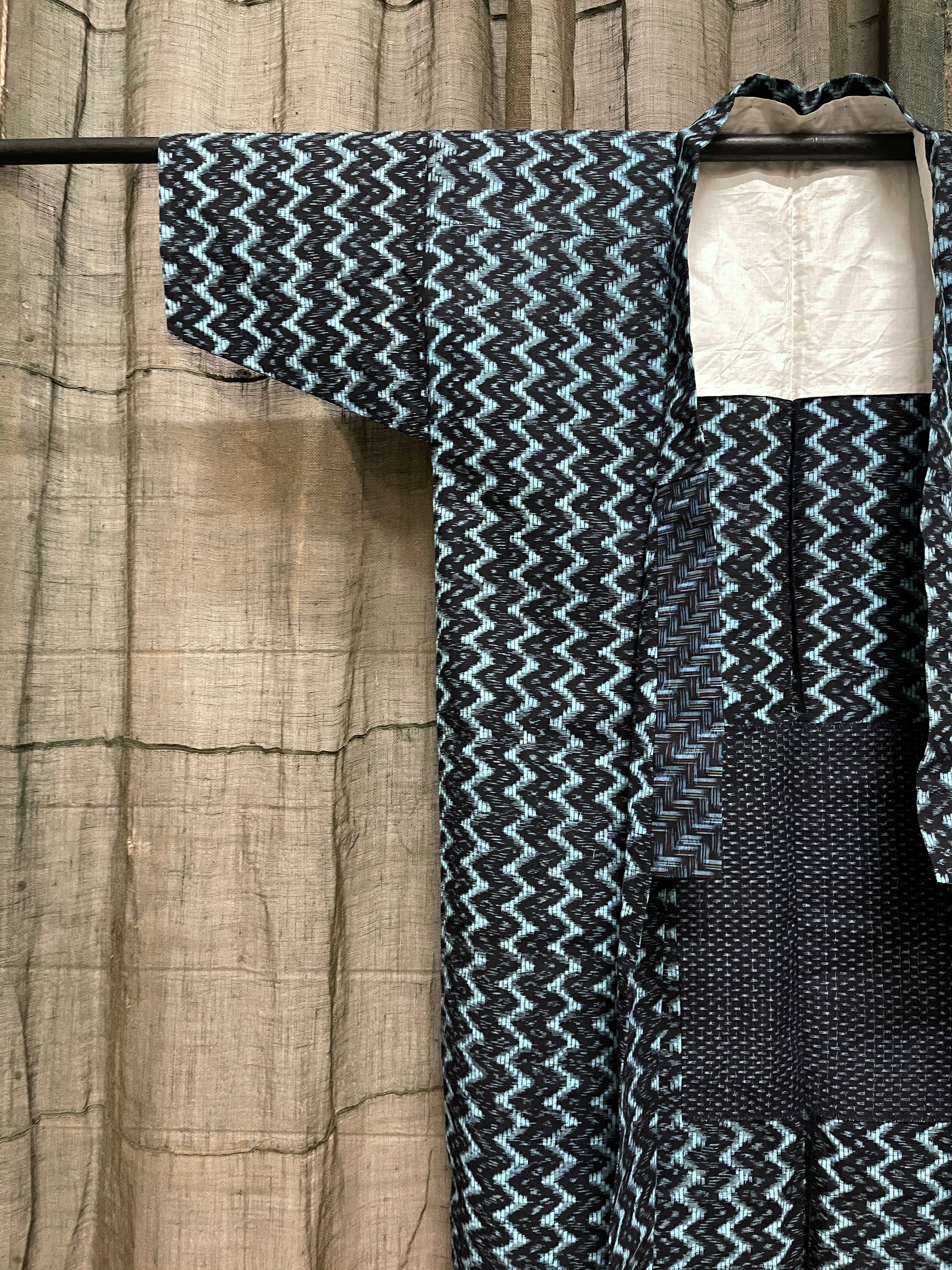 Vintage Japanese Kasuri Cotton Noragi Jacket | Indigo