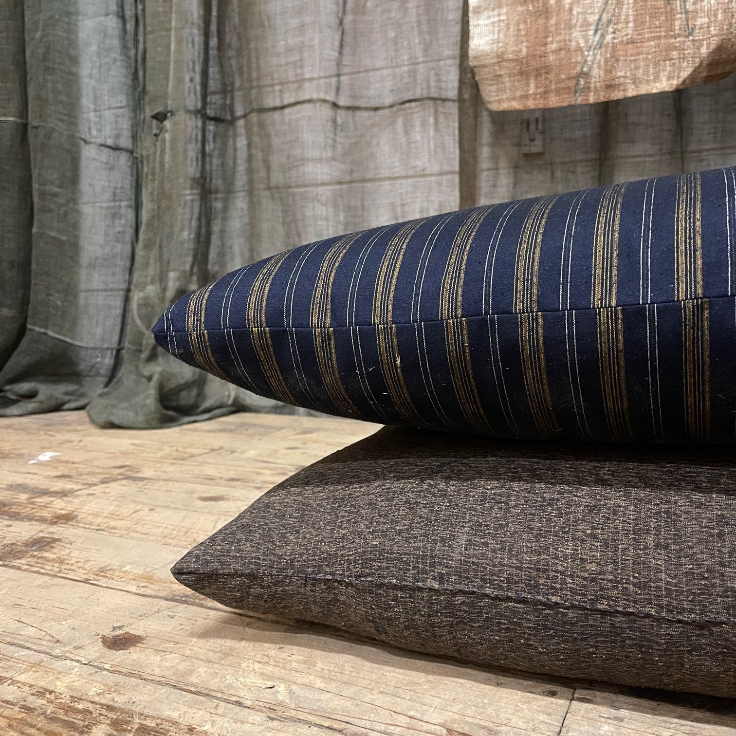 Japanese Floor Cushions Covered with Vintage Fabric
