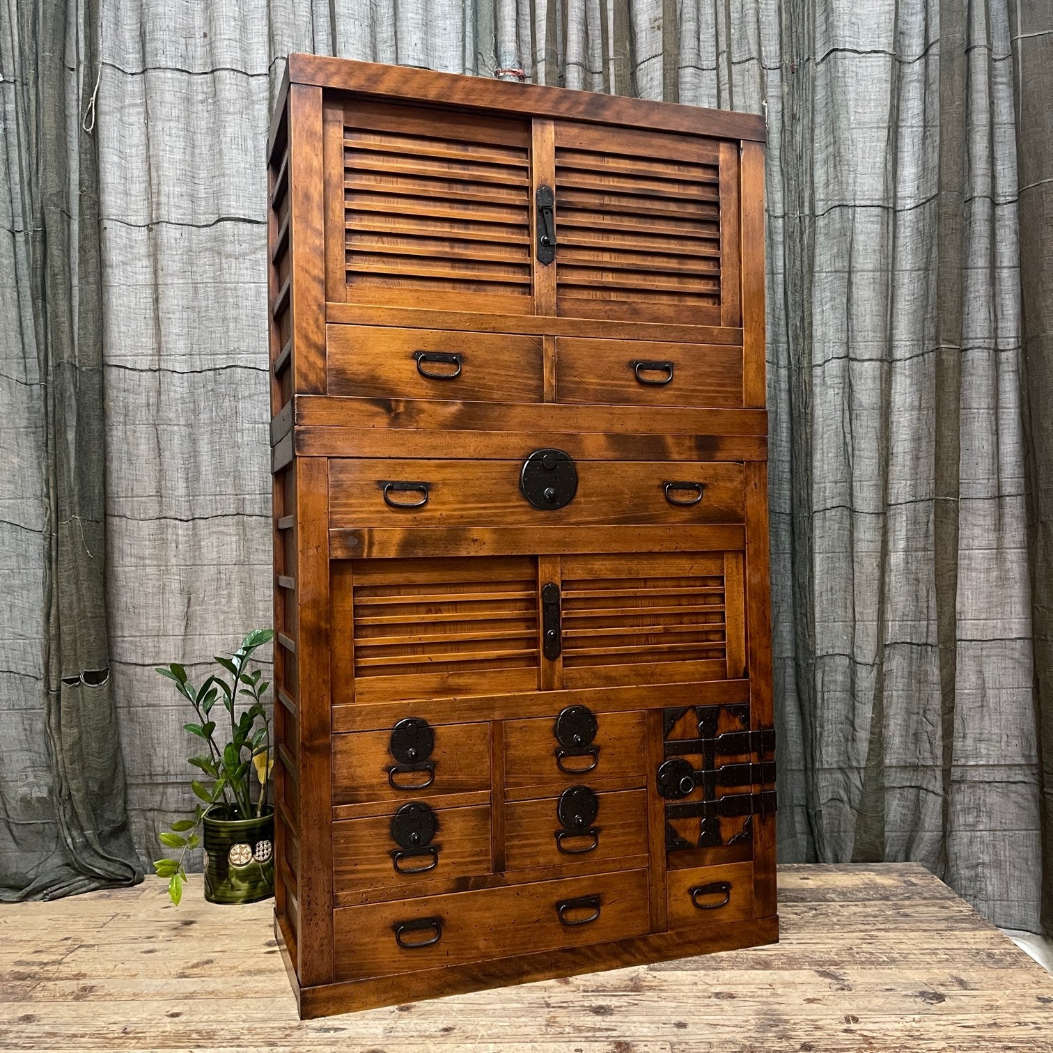 Japanese Choba Dansu, Merchant’s Chest – Cedar & Cypress | Meiji