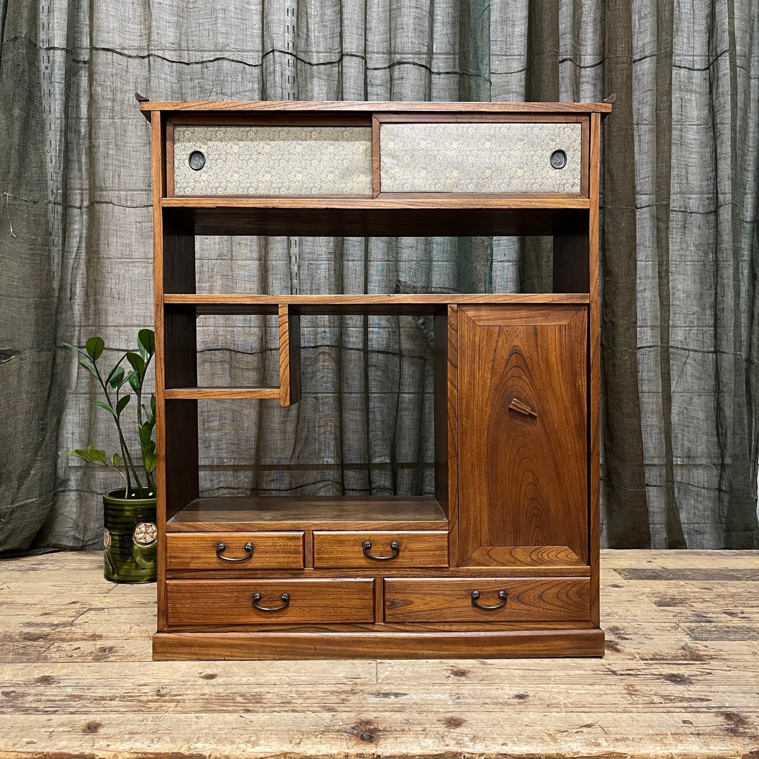 Cha Dana, Japanese Tea Cabinet - Elm | c.1910
