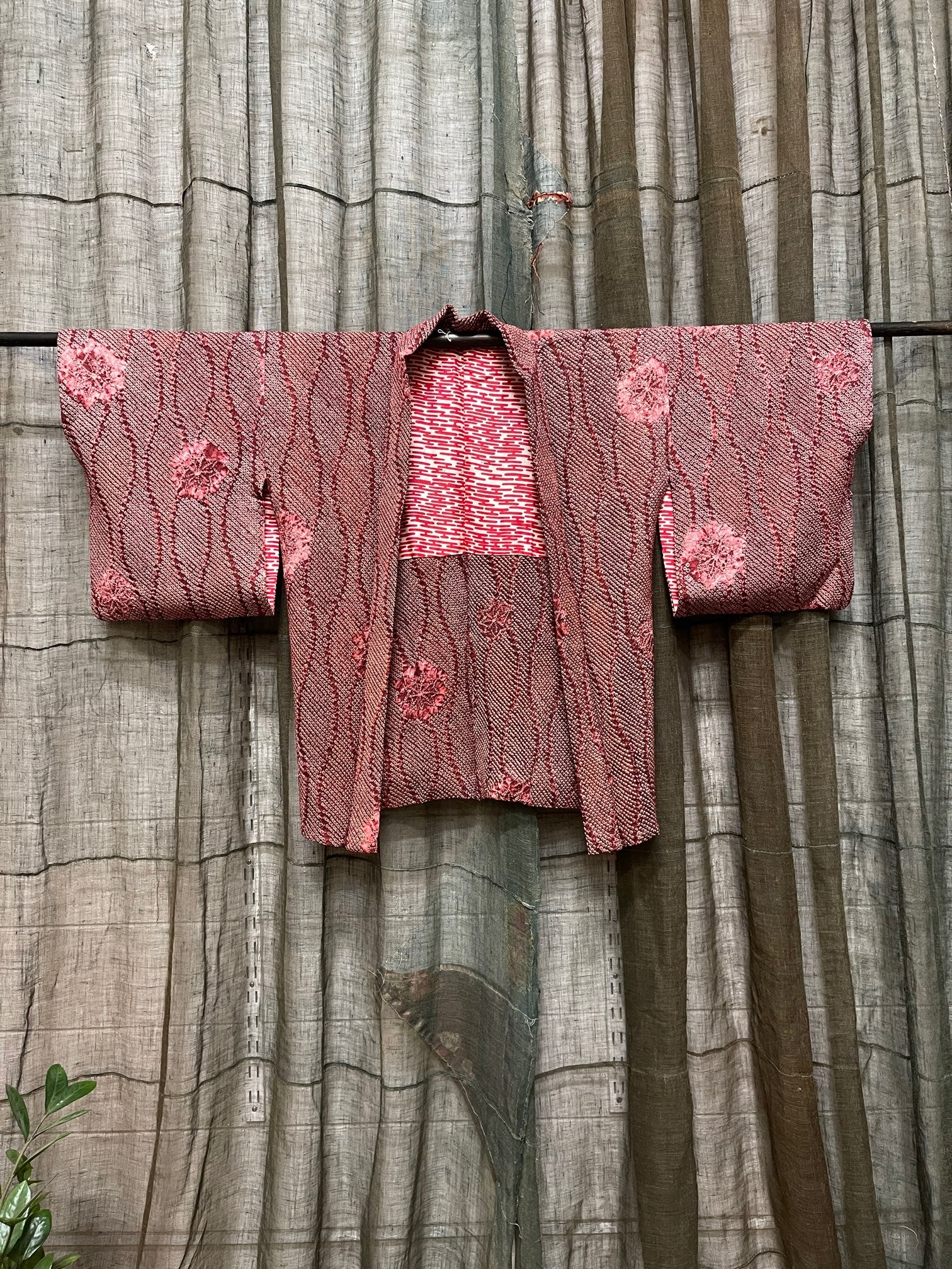 Japanese Haori-Kimono Jacket - Pink Shibori