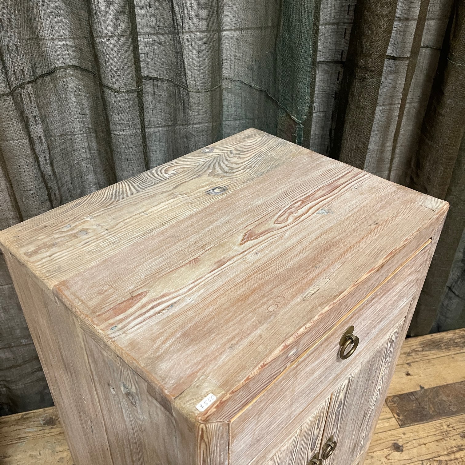 Provincial Style Chinese Raw Timber Side Cabinet