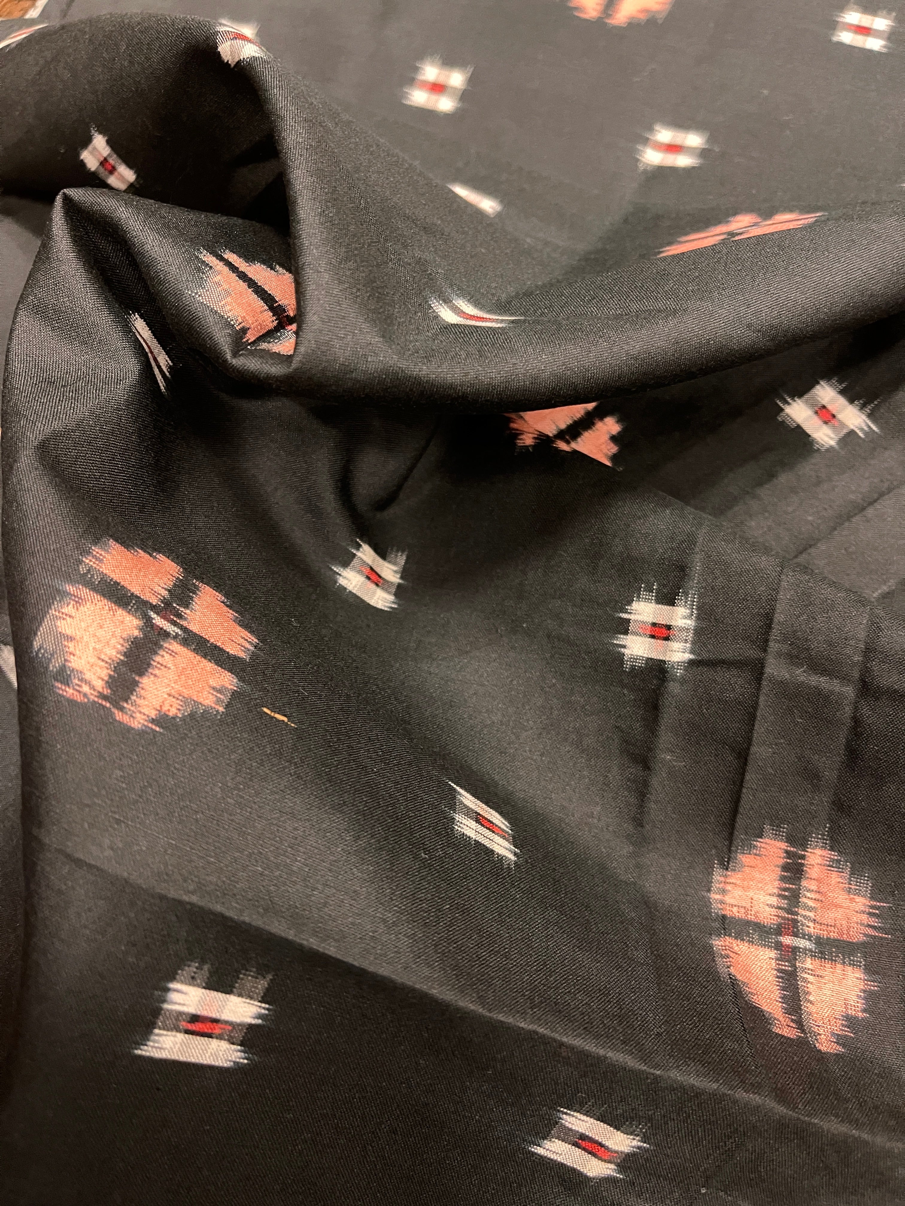 Japanese Silk Black & Pink Meisen