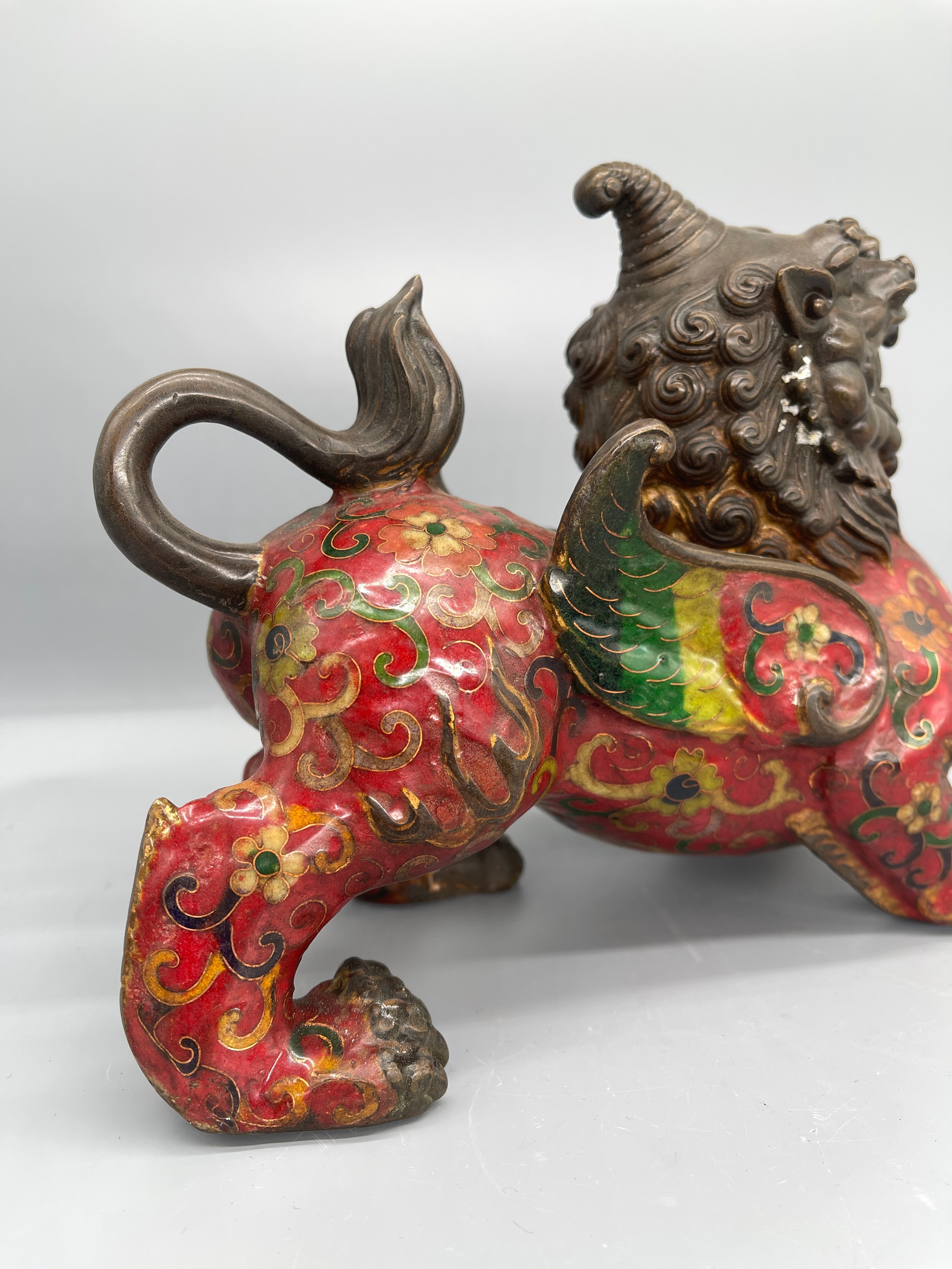 Pair of Chinese Cloisonne Foo Dogs