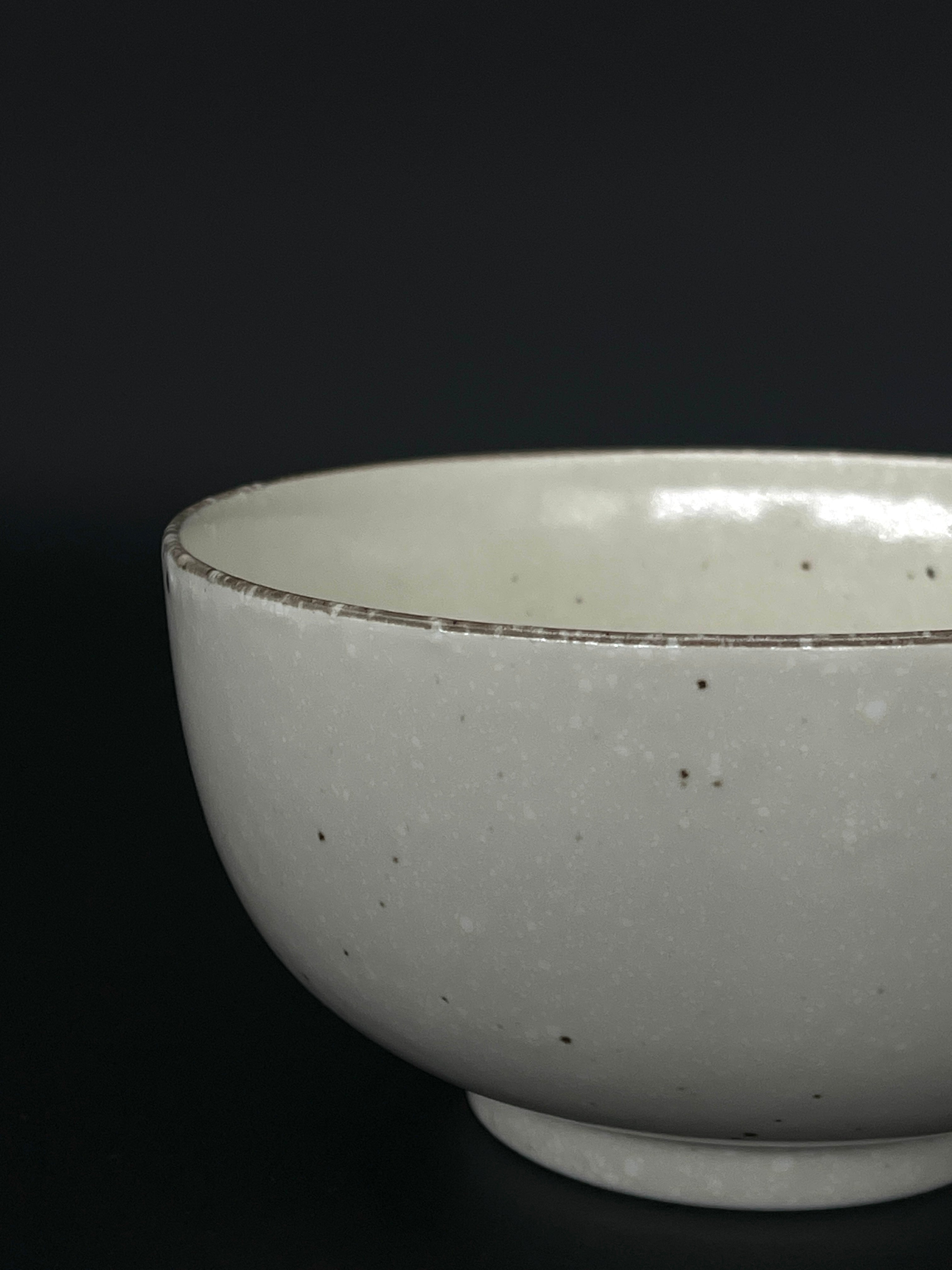 Contemporary Japanese Bowl - White, Spotted