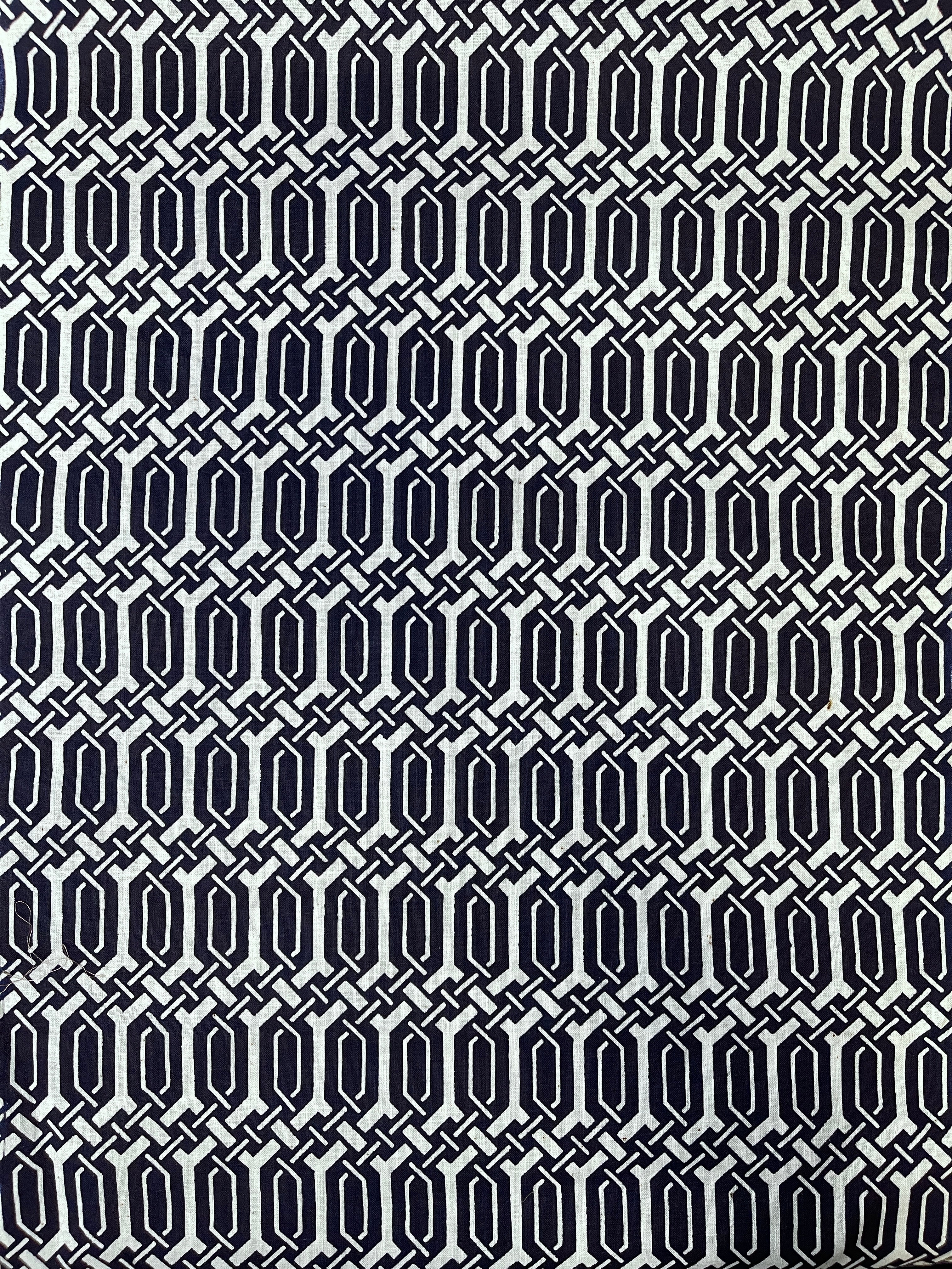 Japanese Yukata Cotton Fabric, Indigo & White