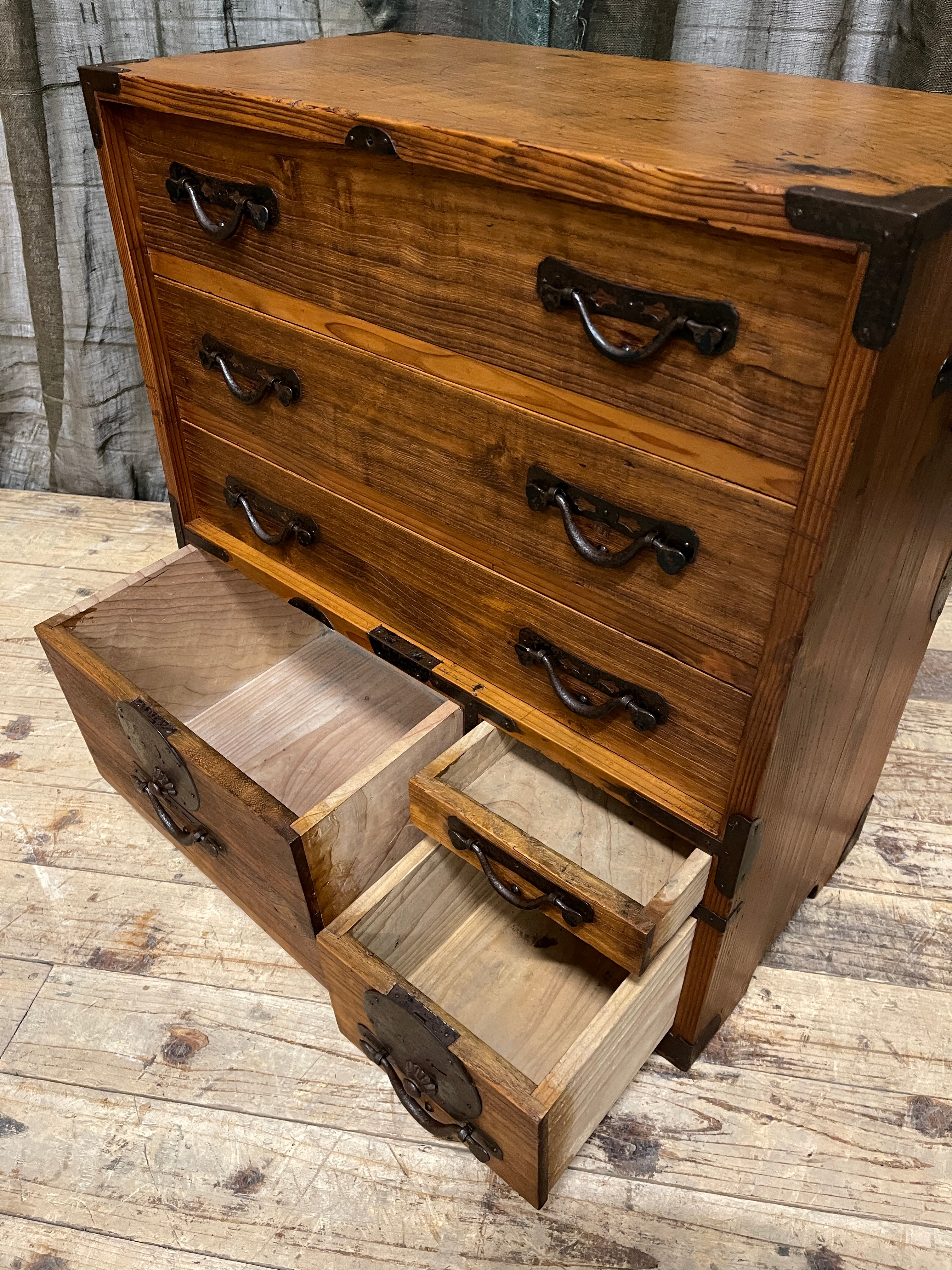 Ko Dansu, Japanese Side Cabinet - Paulownia & Cypress | Meiji