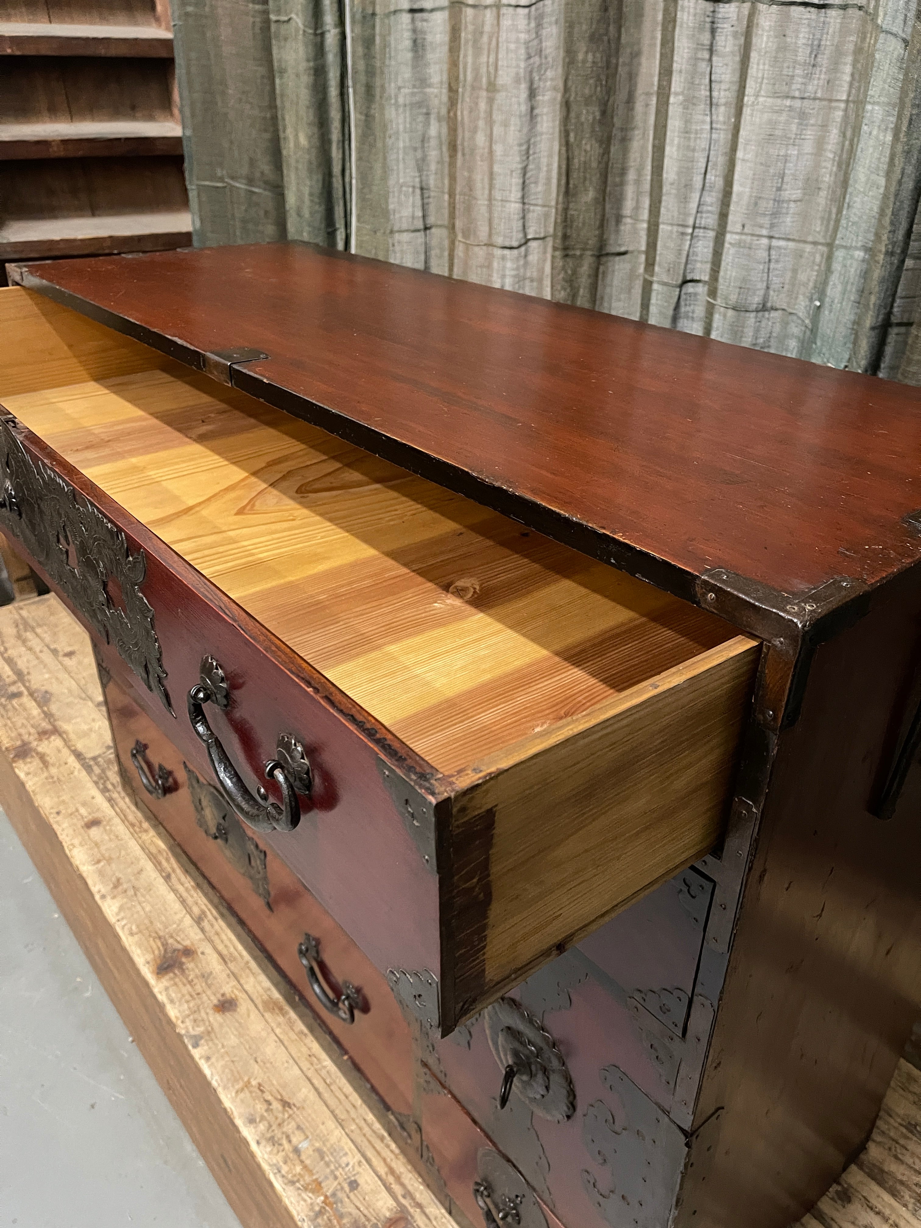 Japanese Lacquered Kimono Chest of Drawers - Meiji