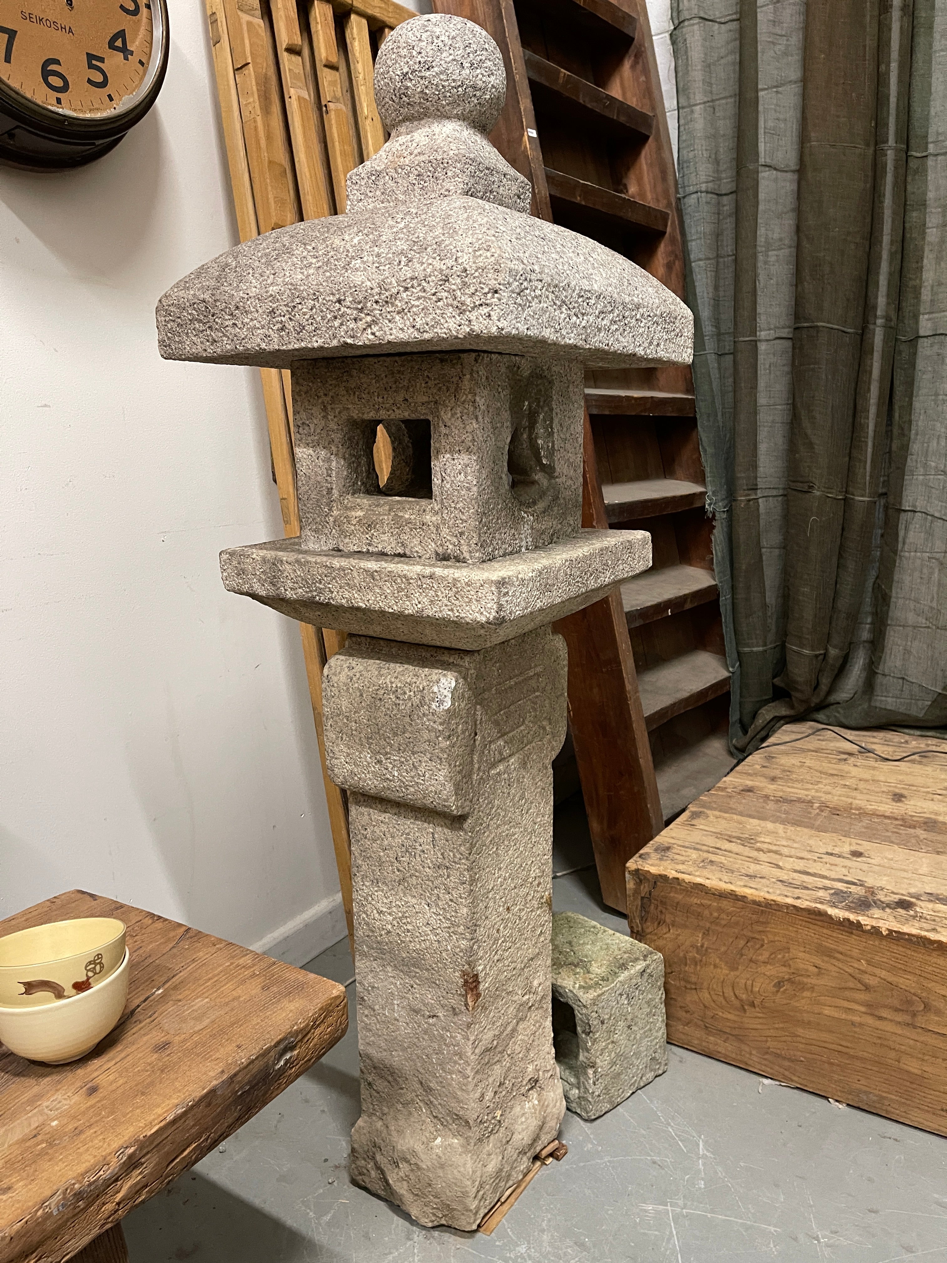 Japanese Stone Garden Lantern, Oribe - Granite | Mid 20th Century