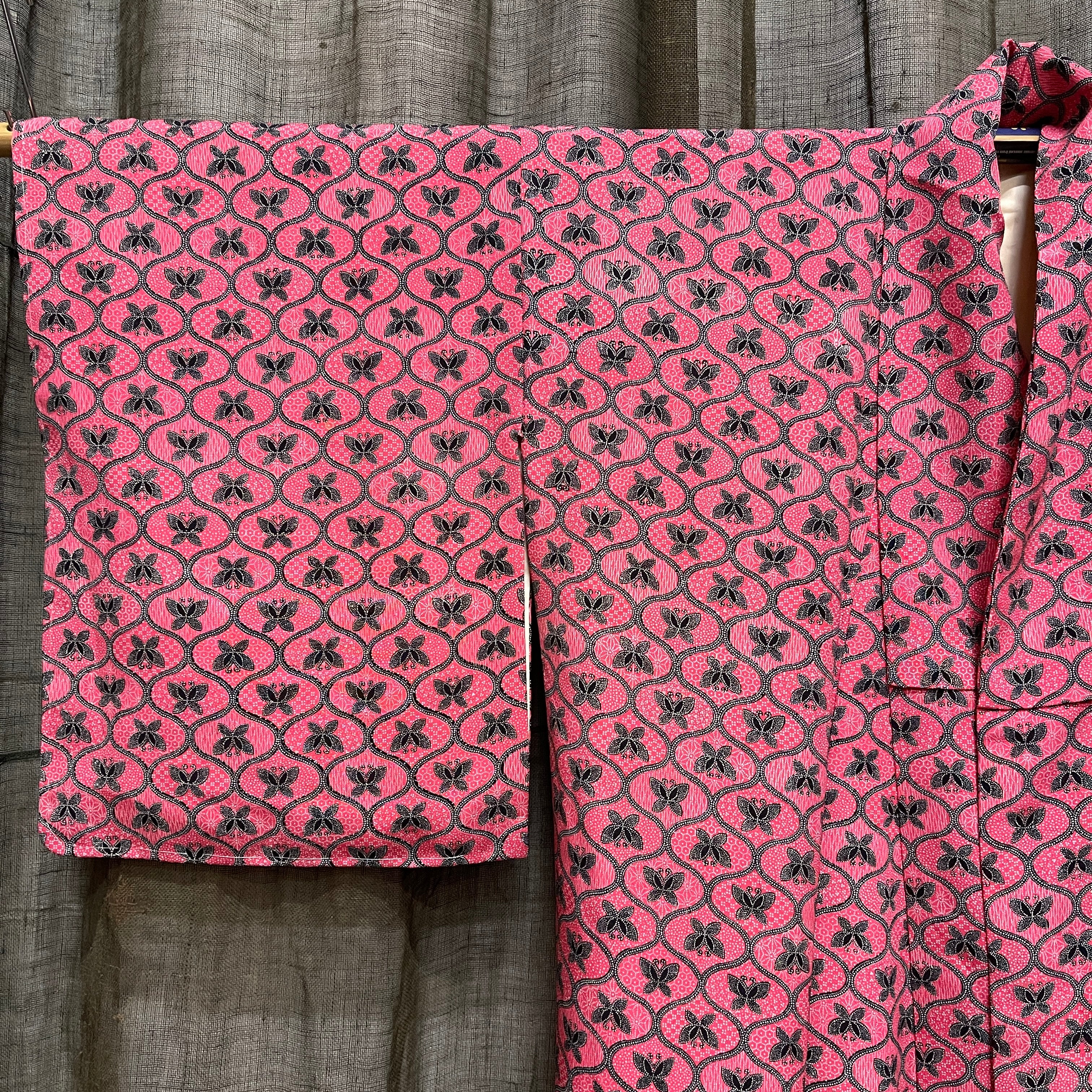 Vintage Japanese Silk Kimono | Butterfly Pattern