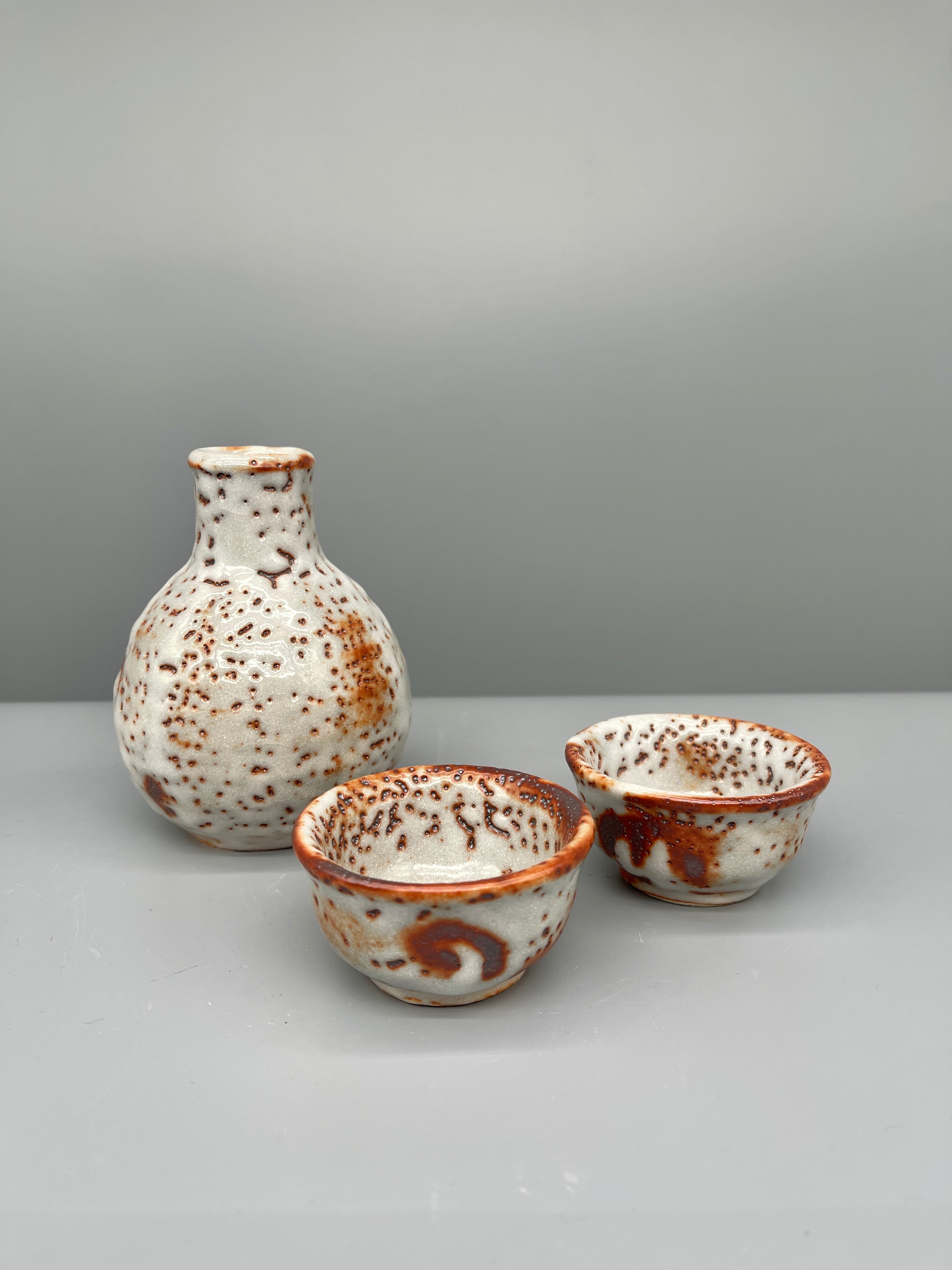 Sake Set from Senzan Kiln - Shino Ware