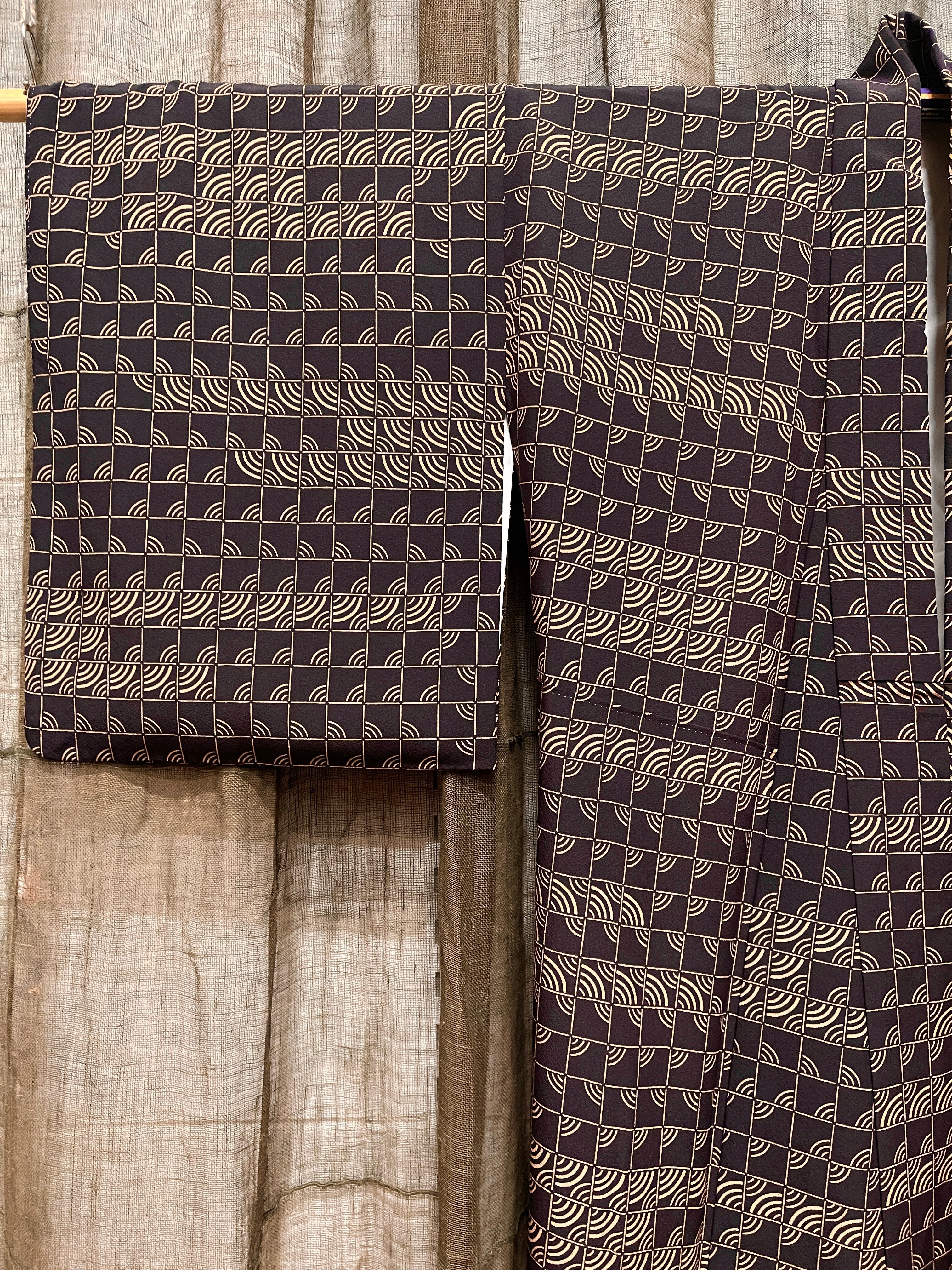 Vintage Japanese Silk Kimono | Dark Brown