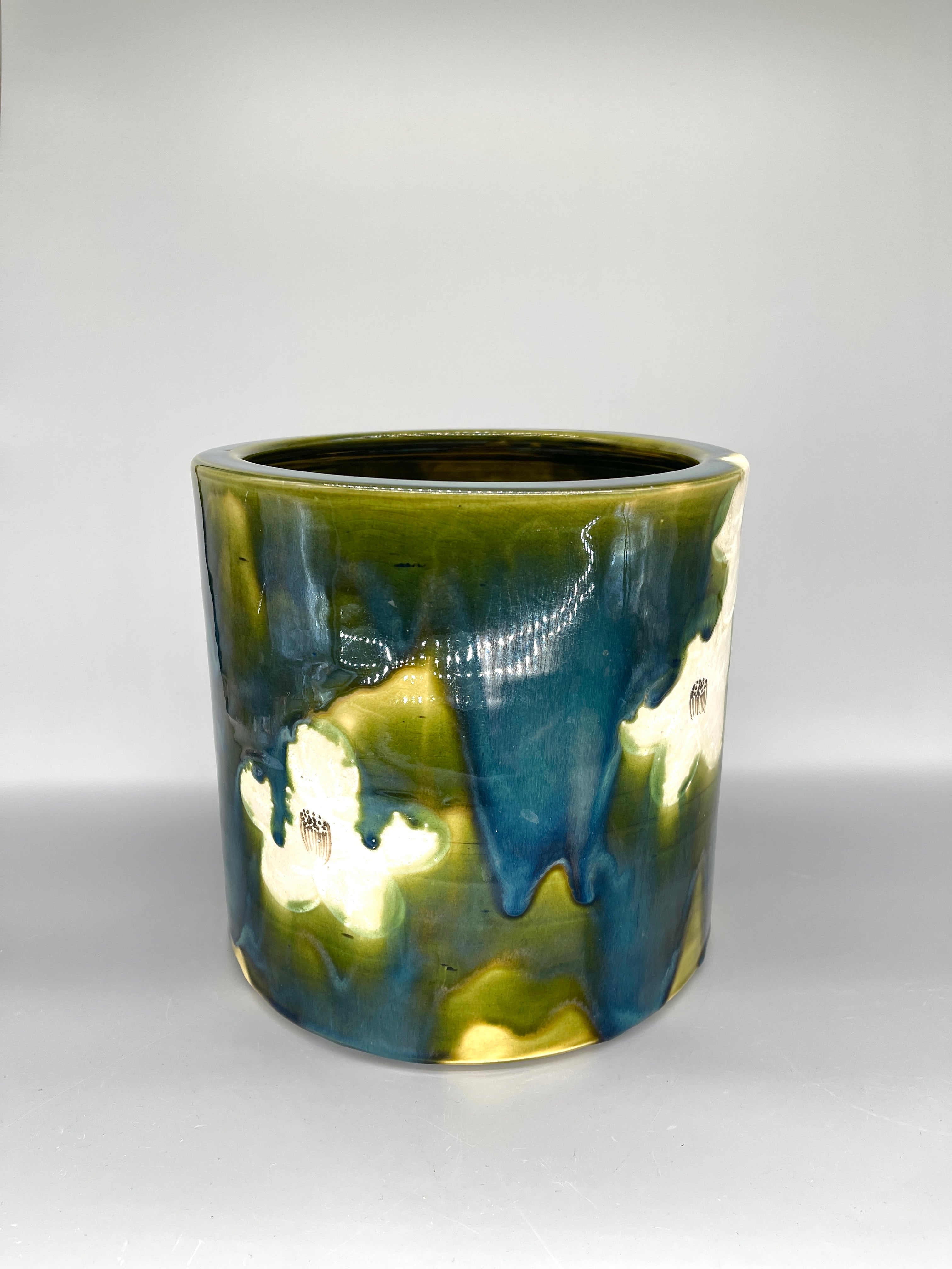 Japanes Oribe Porcelain Hibachi | c.1960