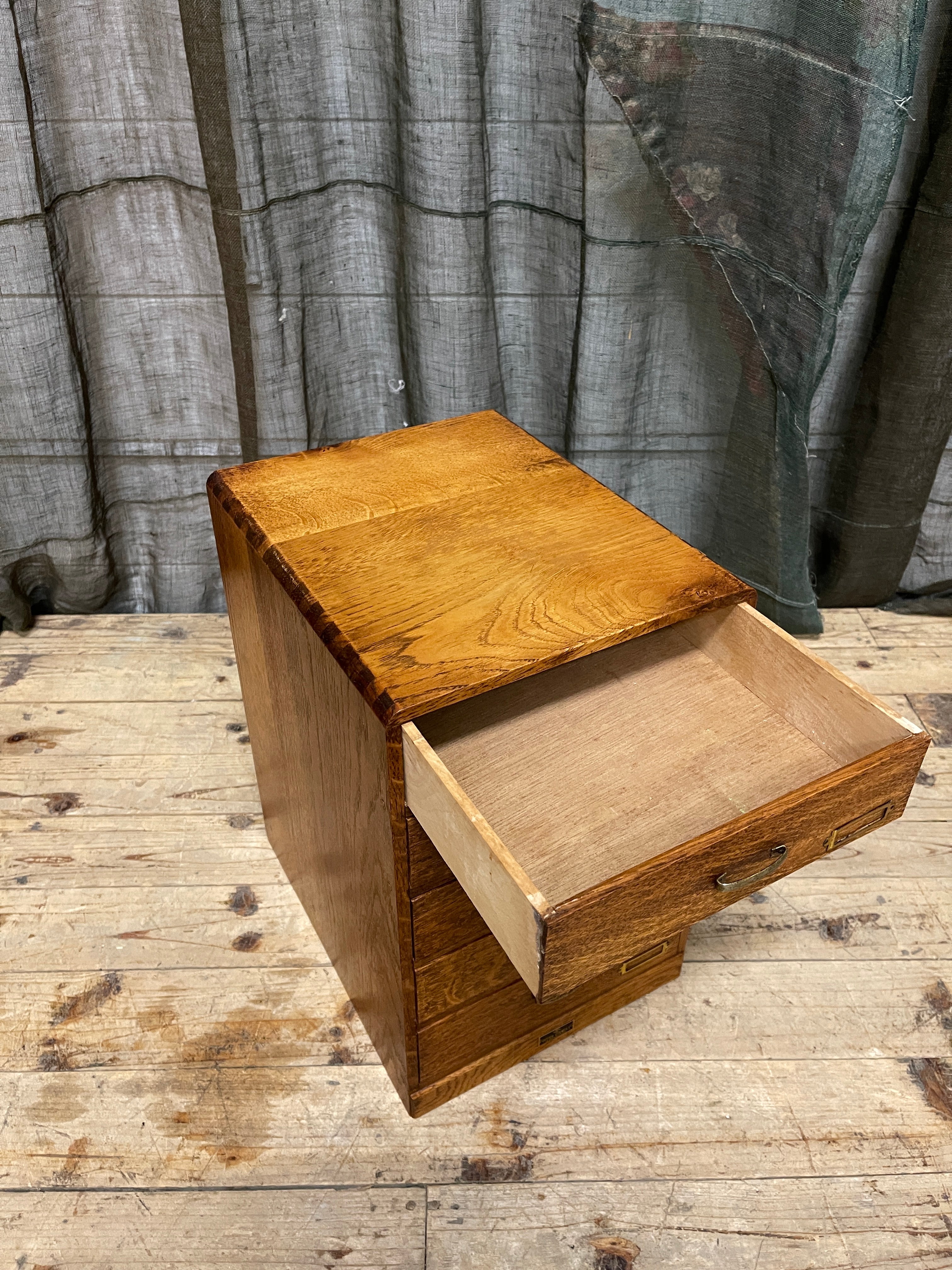 Vintage Japanese Document Drawers - Oak | Midcentury