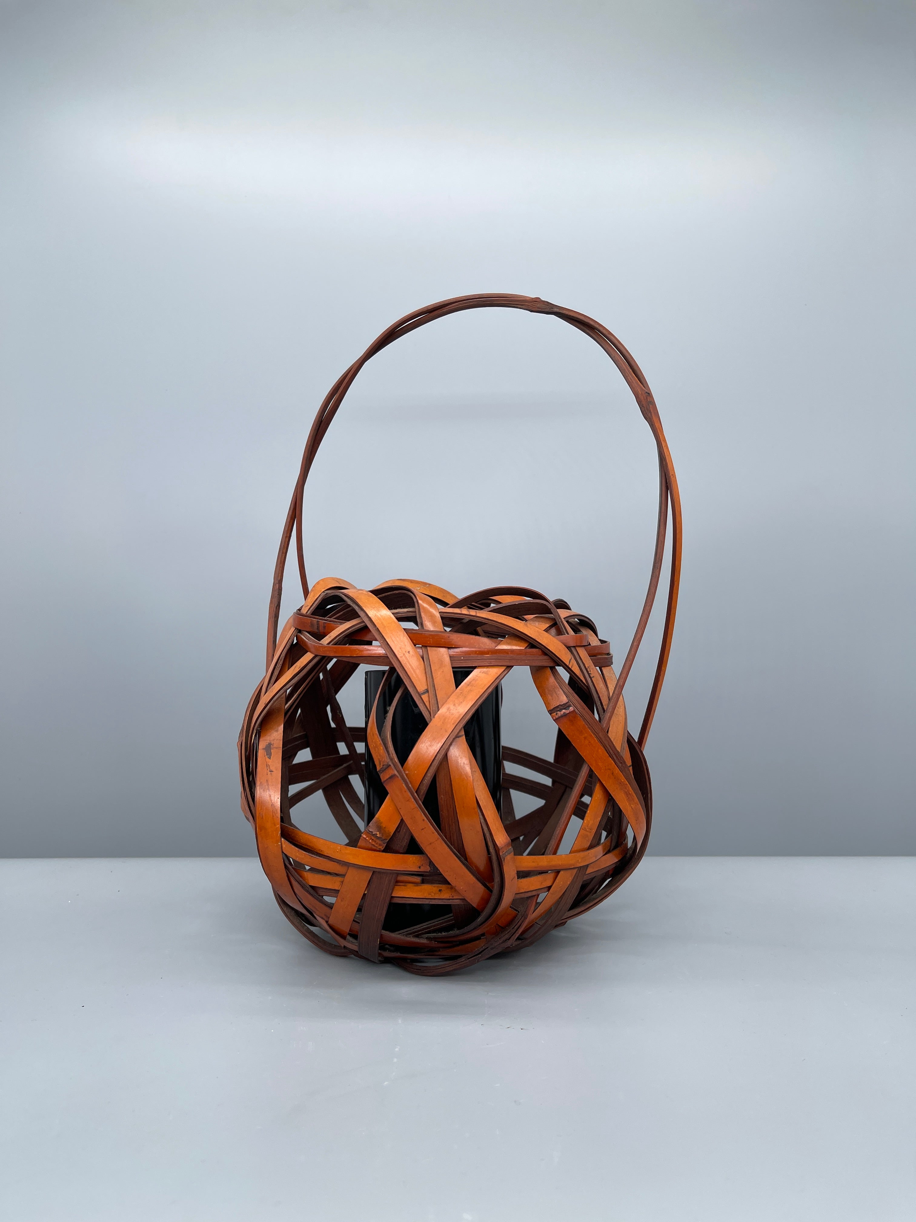 Vintage Japanese Midare-ami style Ikebana Basket - Bamboo