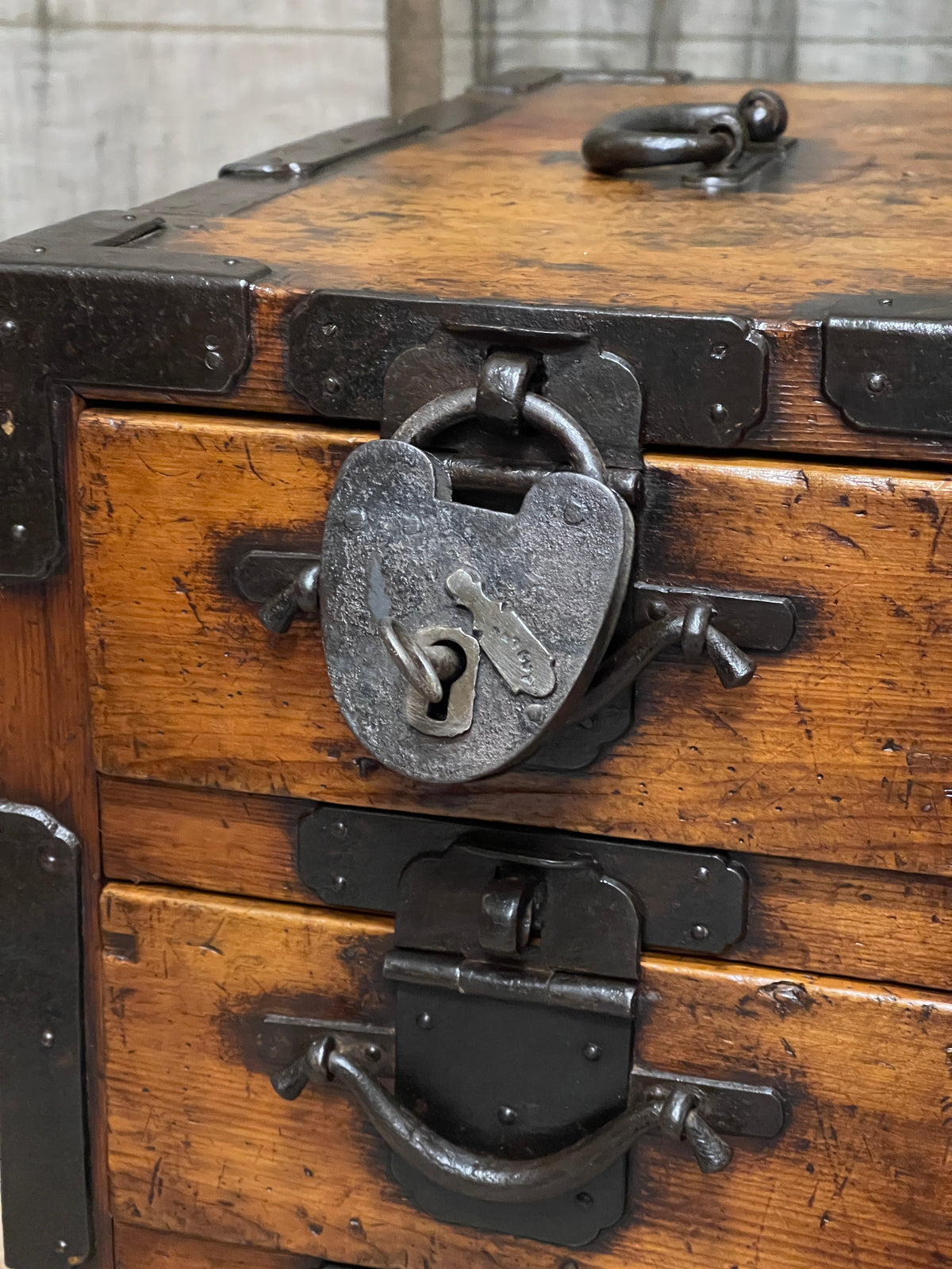 Rare Japanese Police Document Chest - Cypress | Meiji