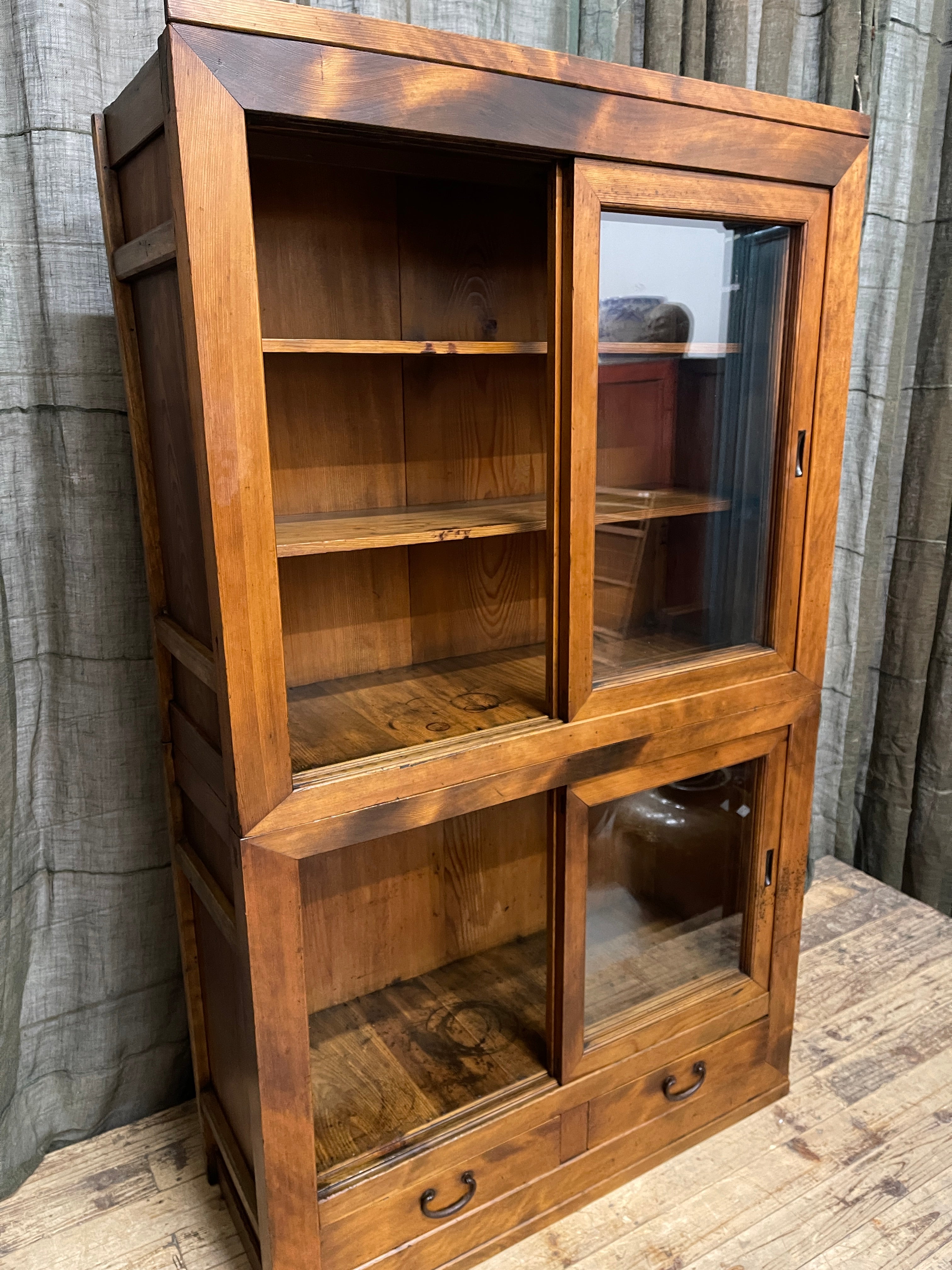Japanese Shop Display Cabinet - Cedar & Cypress | Meiji