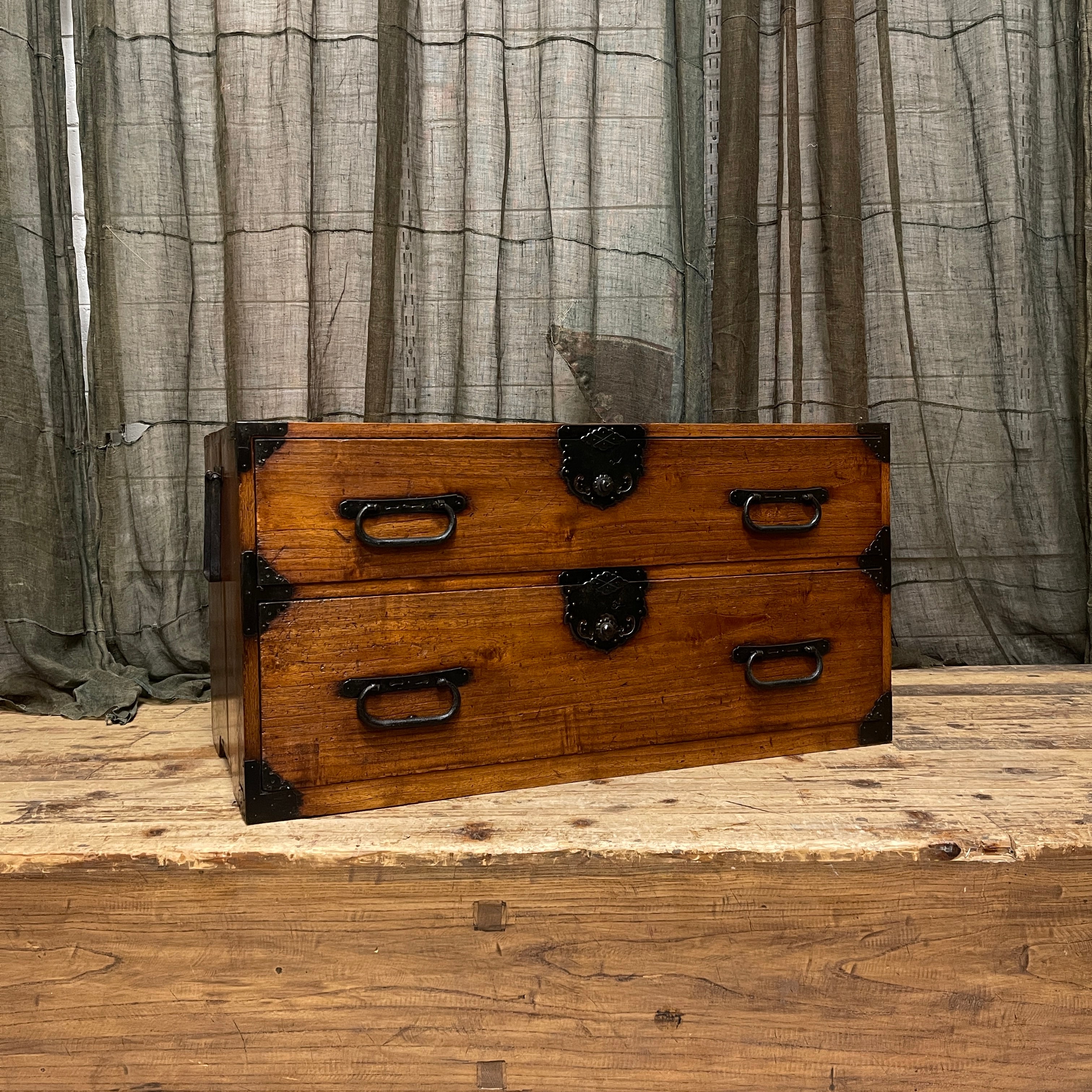 Antique Japanese Low Cabinet - Paulownia & Cypress | Meiji
