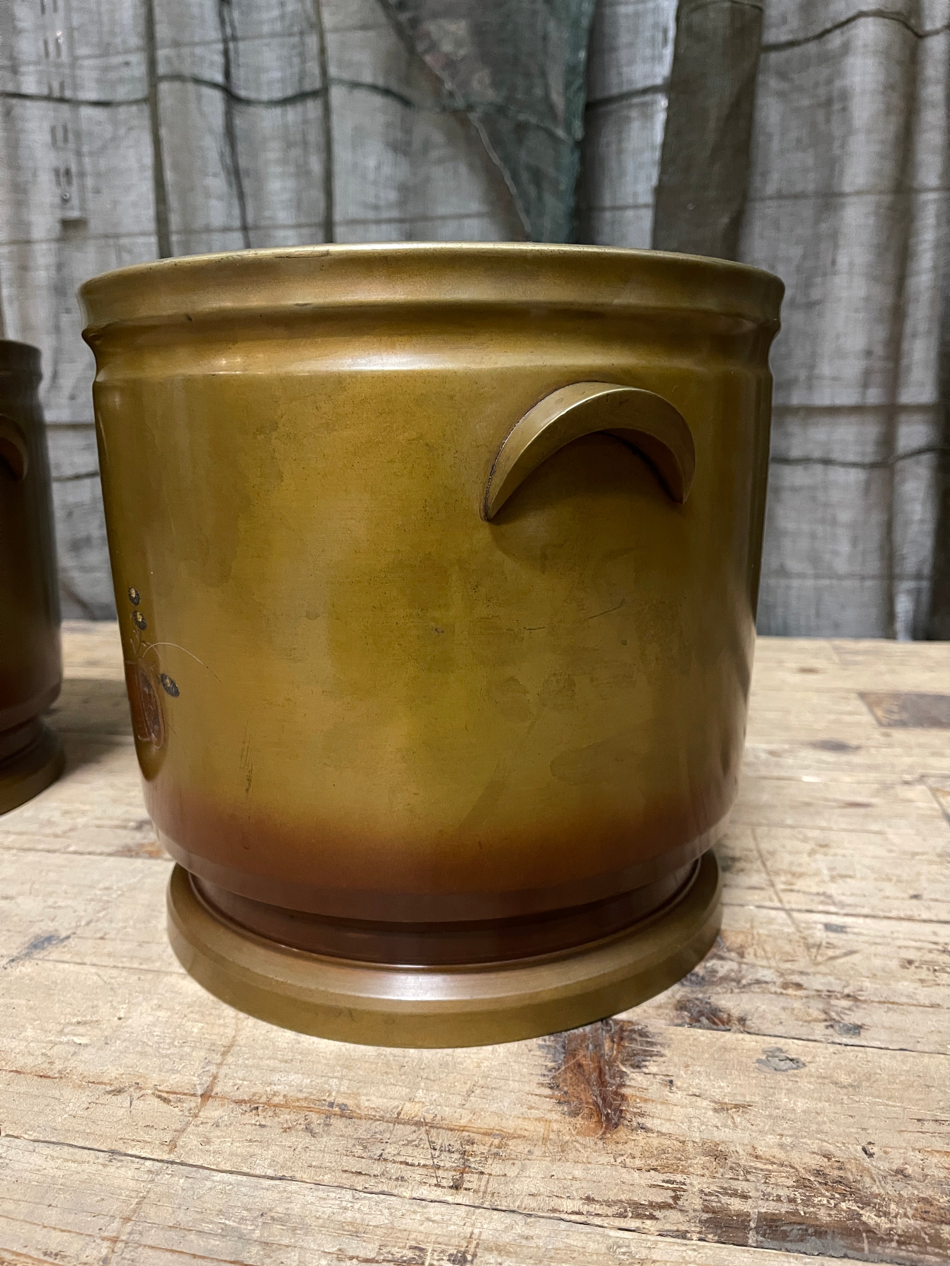 Pair Of Vintage Japanese Bronze Hibachi Brazier | 1920's