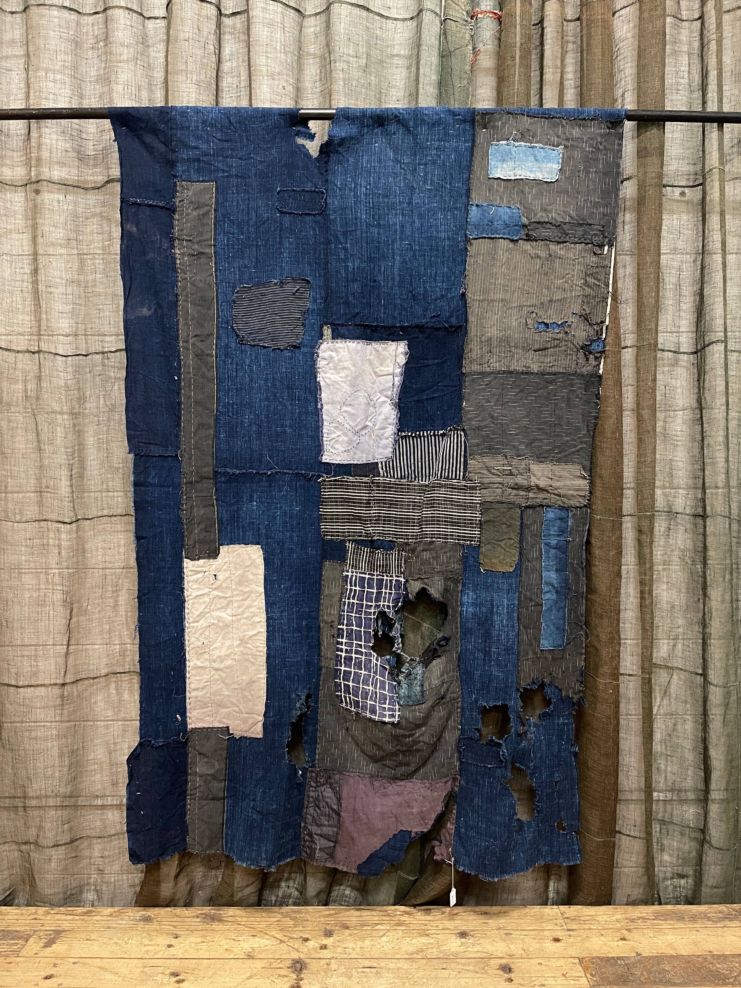 Antique Japanese Indigo Boro Cloth