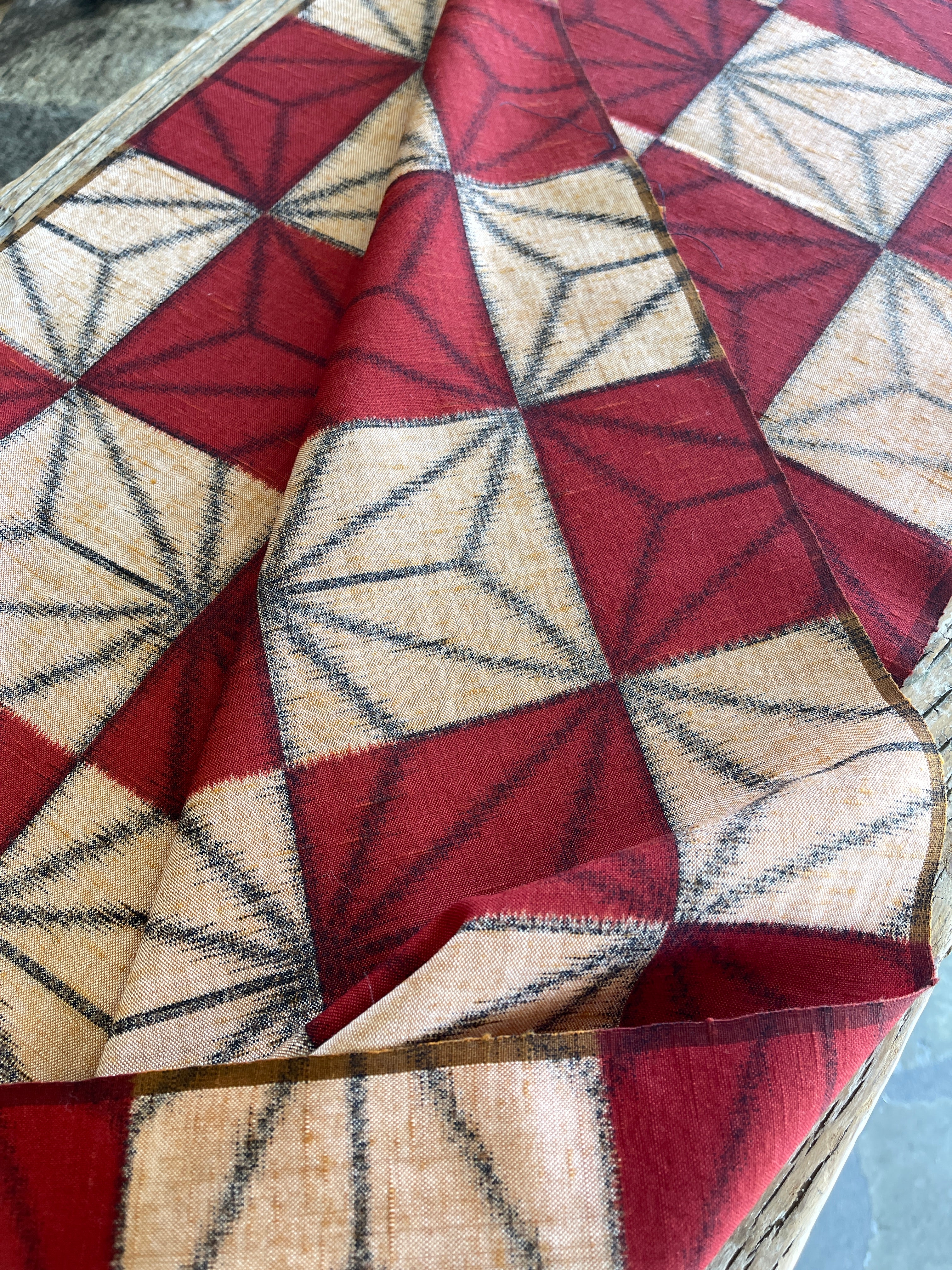 Japanese Wool Fabric, Hishi Pattern