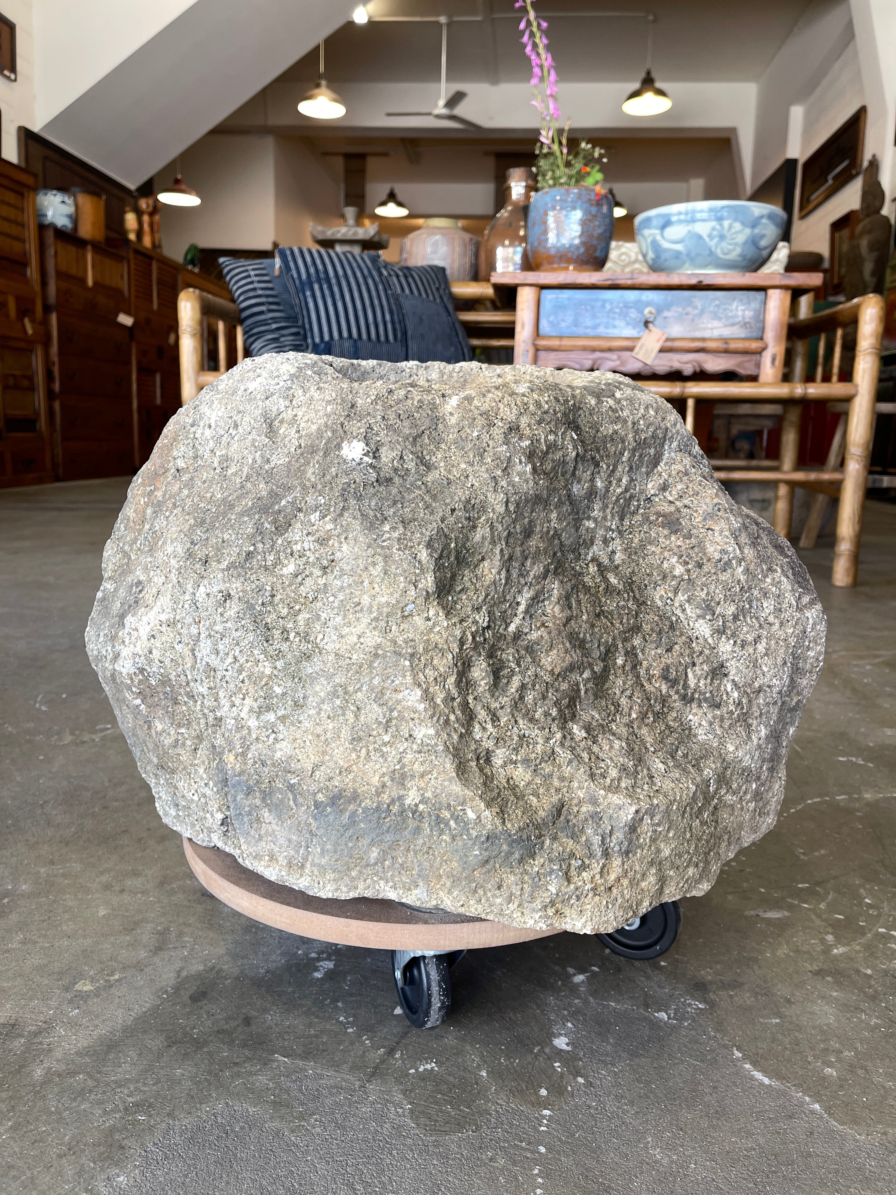Japanese Chozubachi, Stone Water Basin - Granite | Meiji