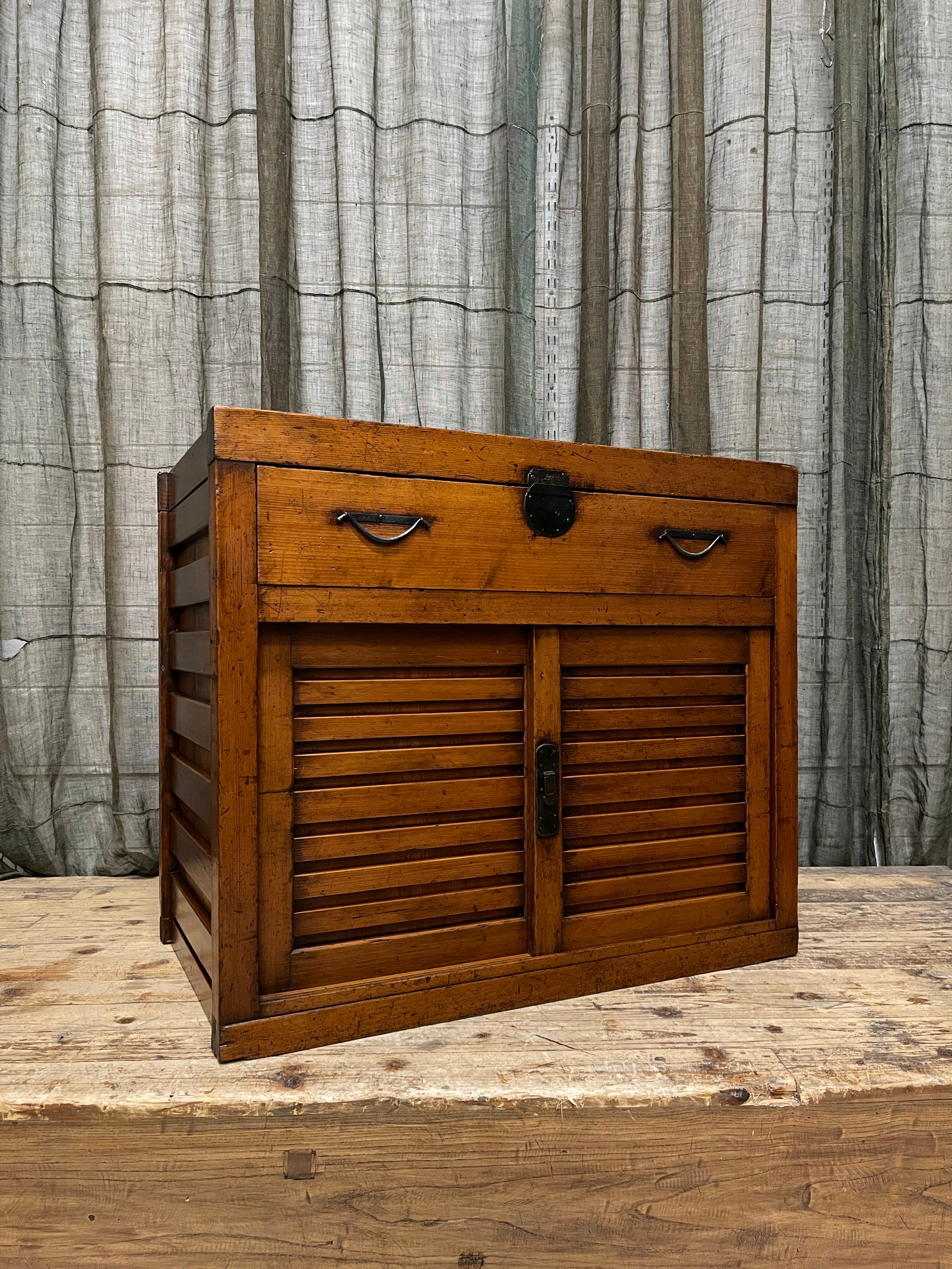 Japanese Folk Art Storage Cabinet - Cedar & Cypress | Meiji
