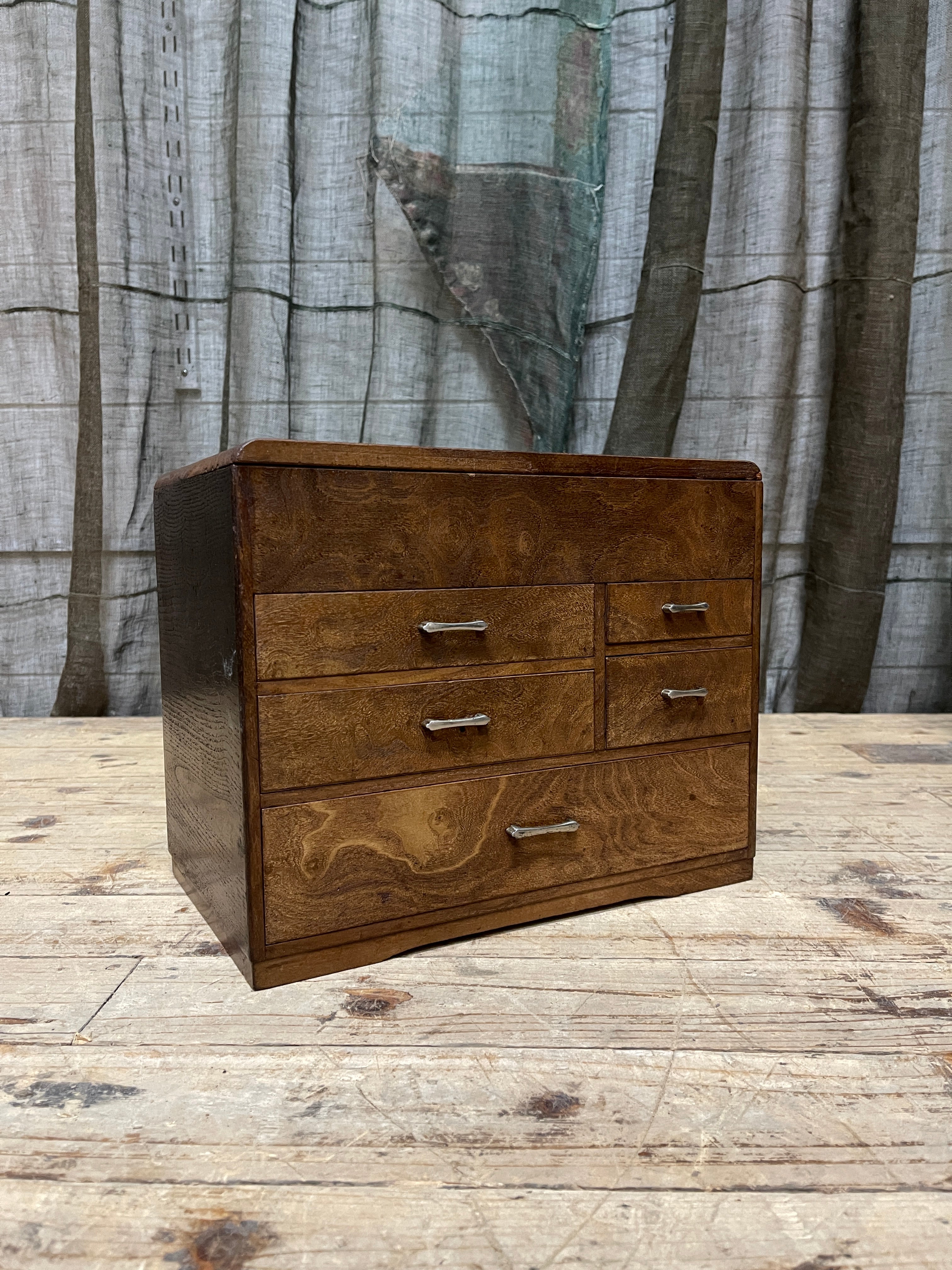 Vintage Japanese Sewing Box, Hari Bako - Elm | 1930's