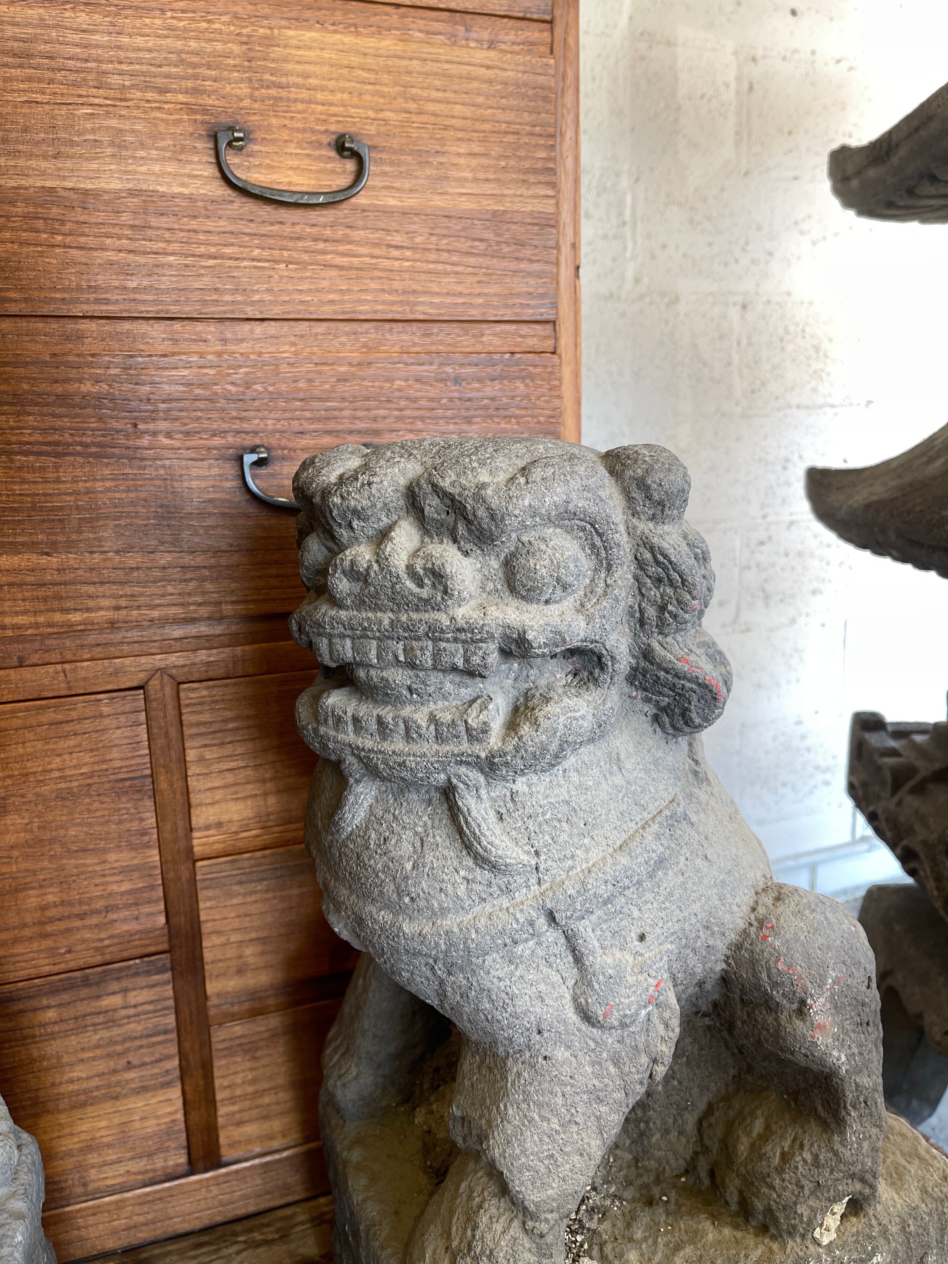 Pair of Anituqe Chinese Stone ShiShi, Foo Dogs | Late 1800's