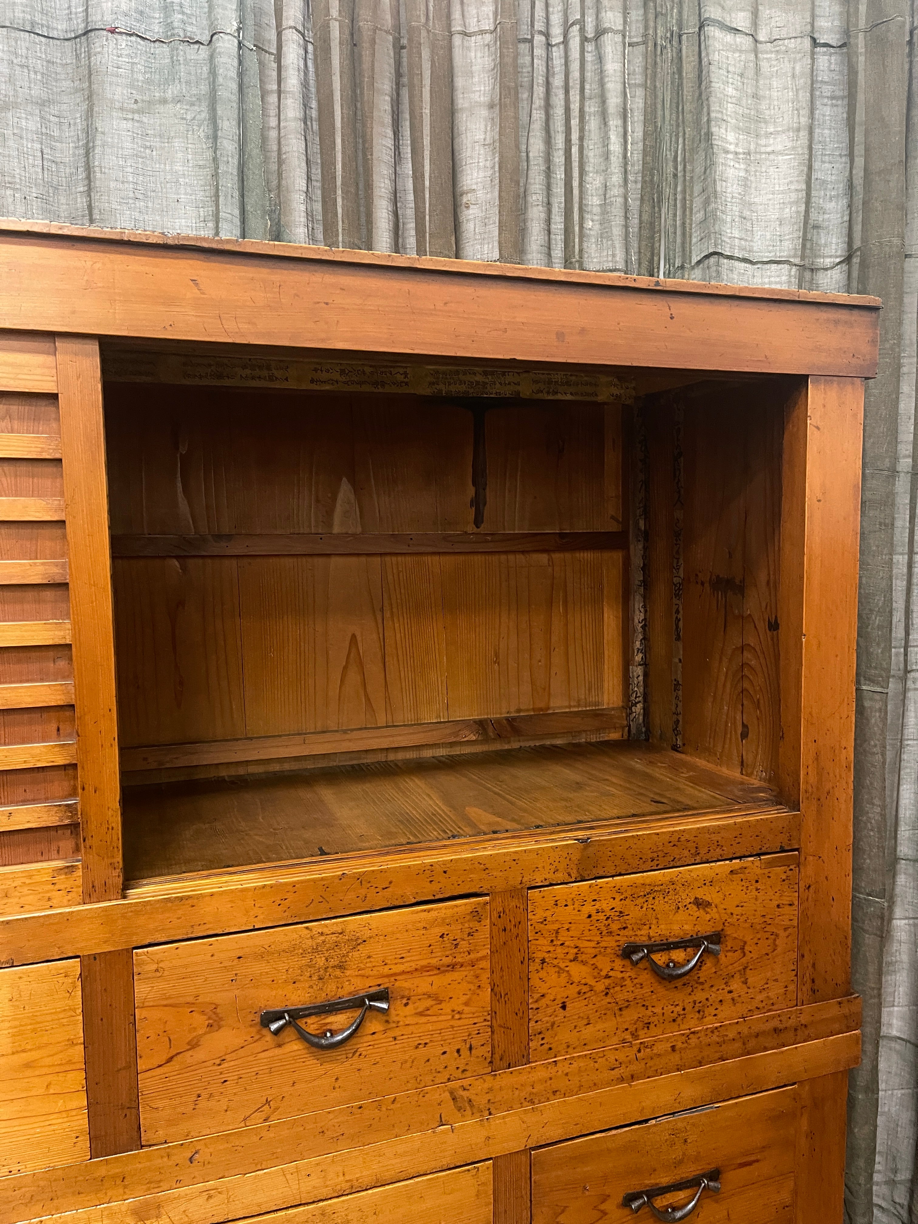Antique Japanese Shop Storage Cabinet - Cedar, Cypress | Meiji c.1880