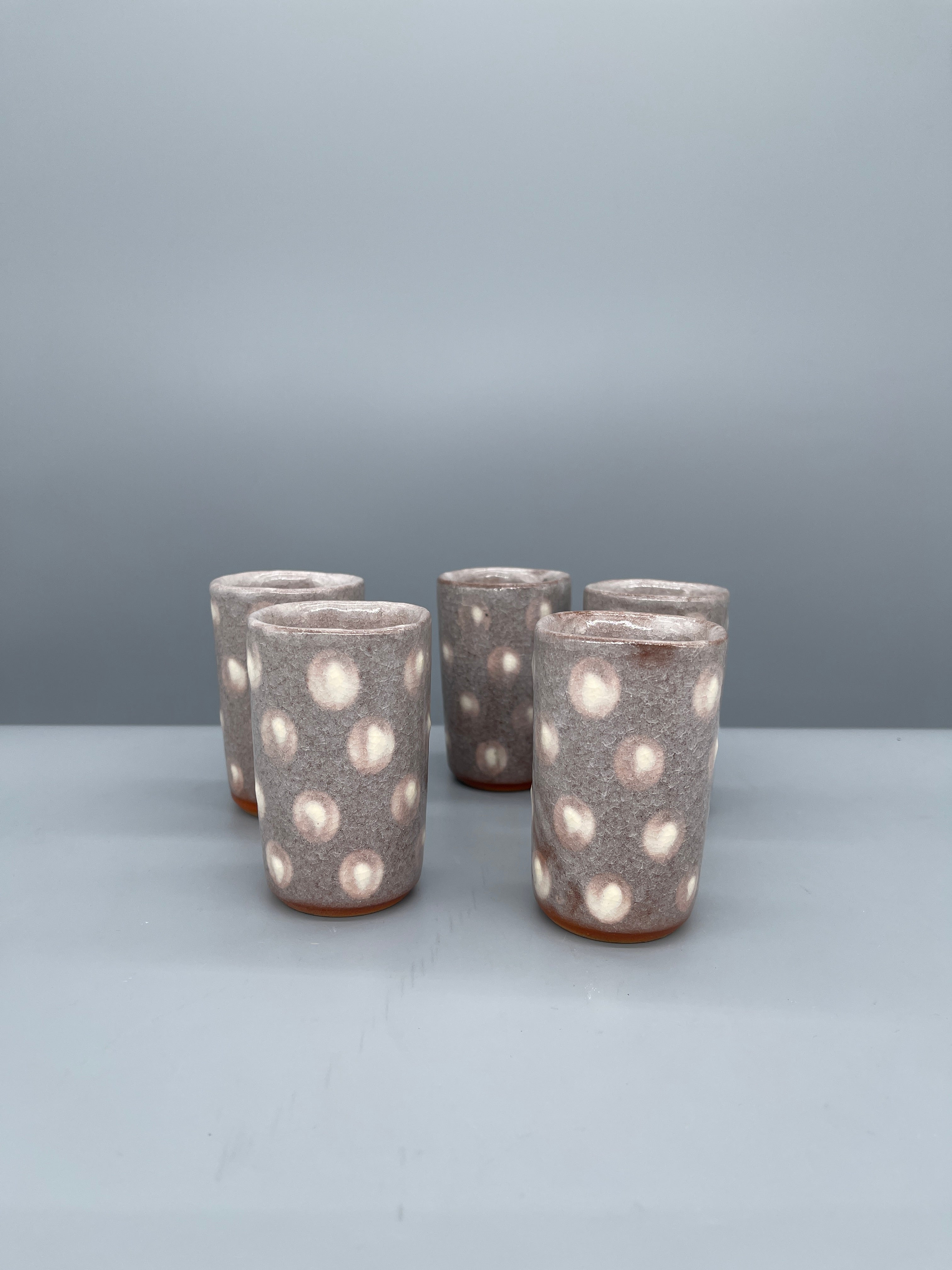 Vintage Japanese Yunomi, Tea Cup - Spotted Purple