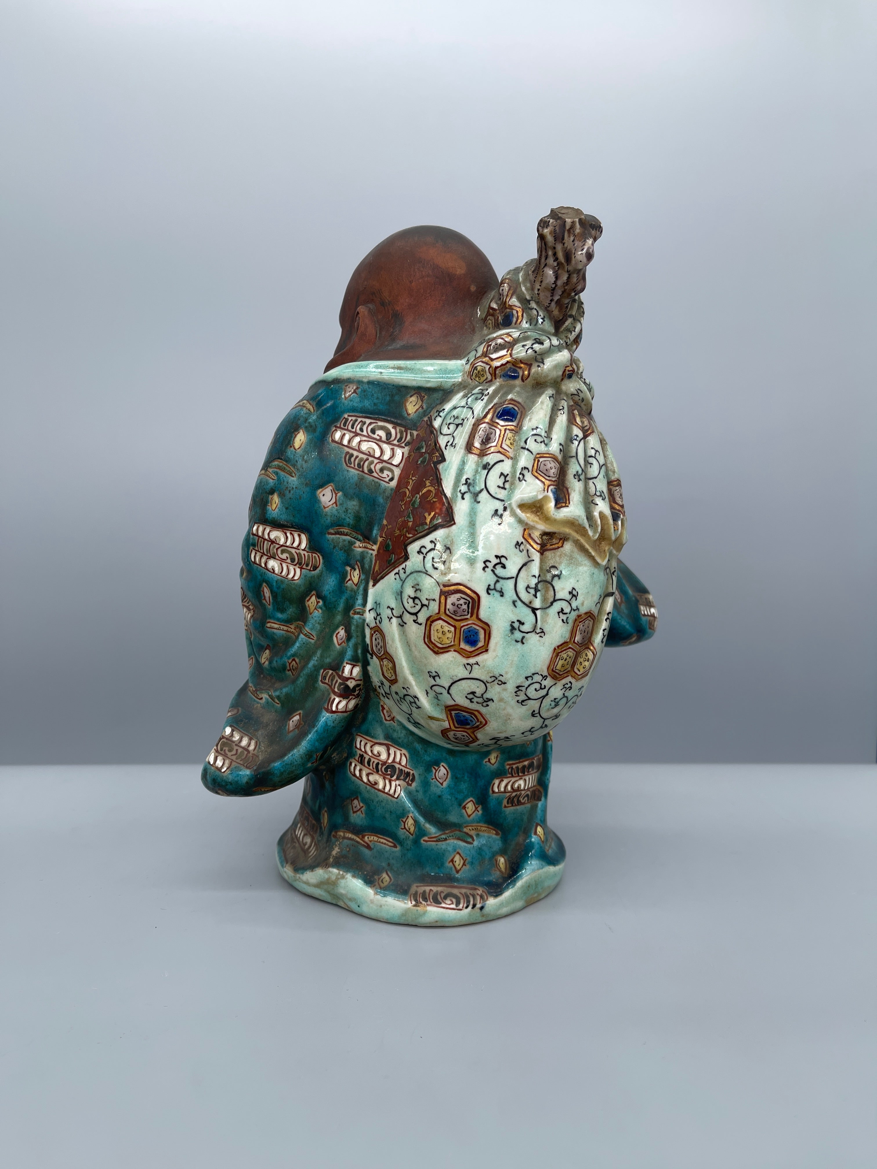 Japanese Kutani Statue of Hotei - Porcelain