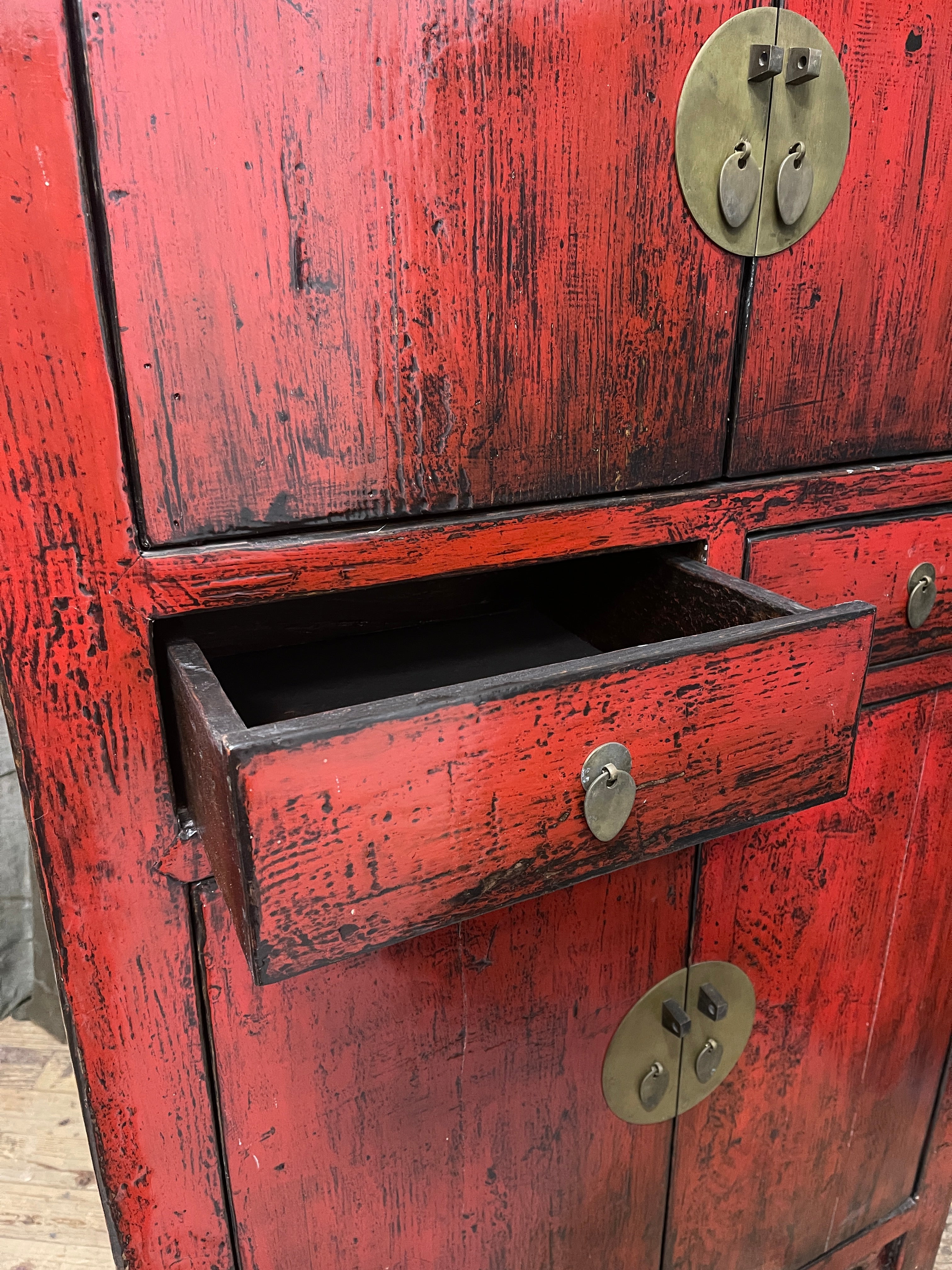 Antique Chinese Red Lacquered Cabinet