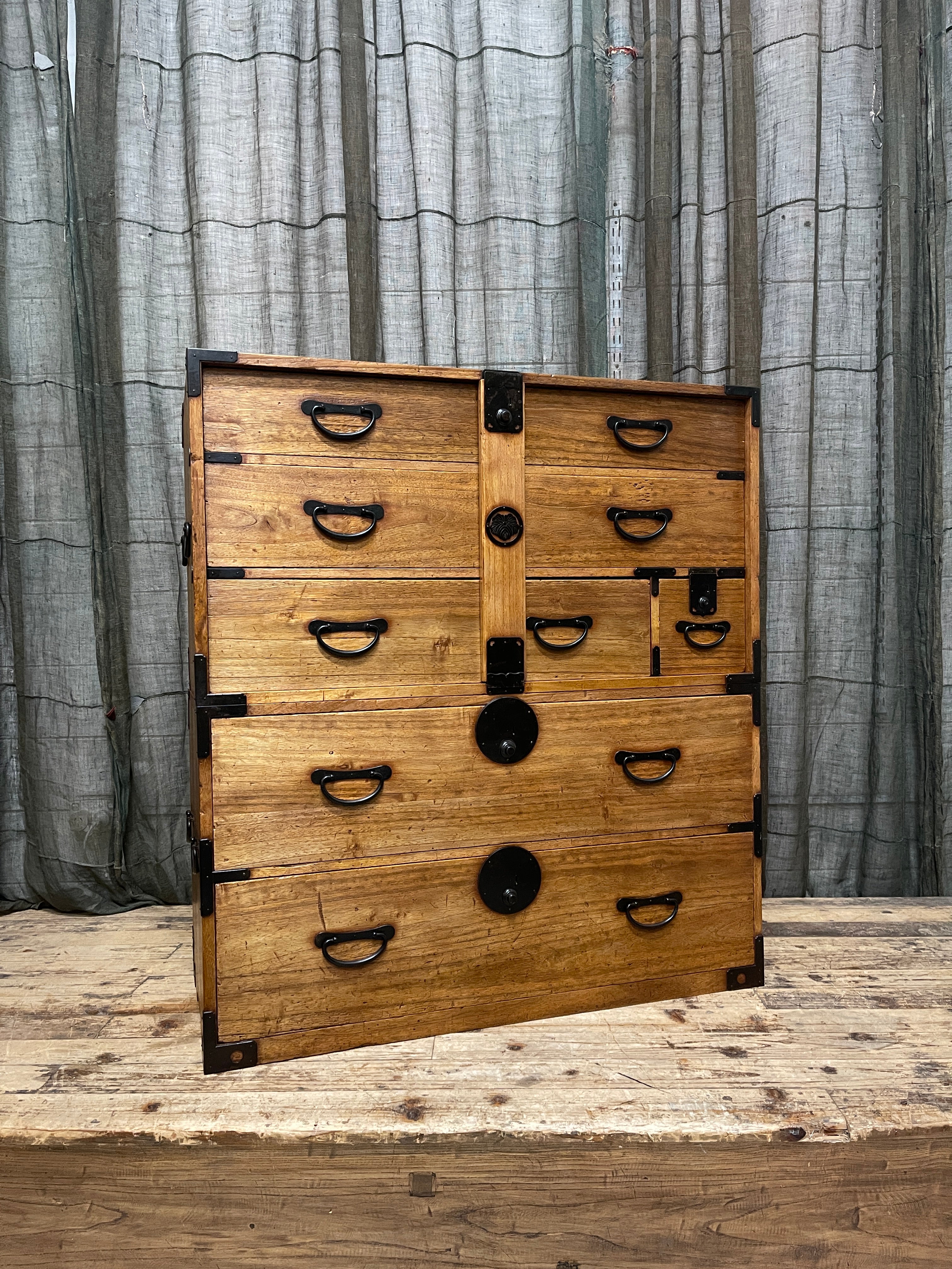 Japanese Kimono Storage Chest-on-Chest, Isho Dansu - Paulownia | Meiji