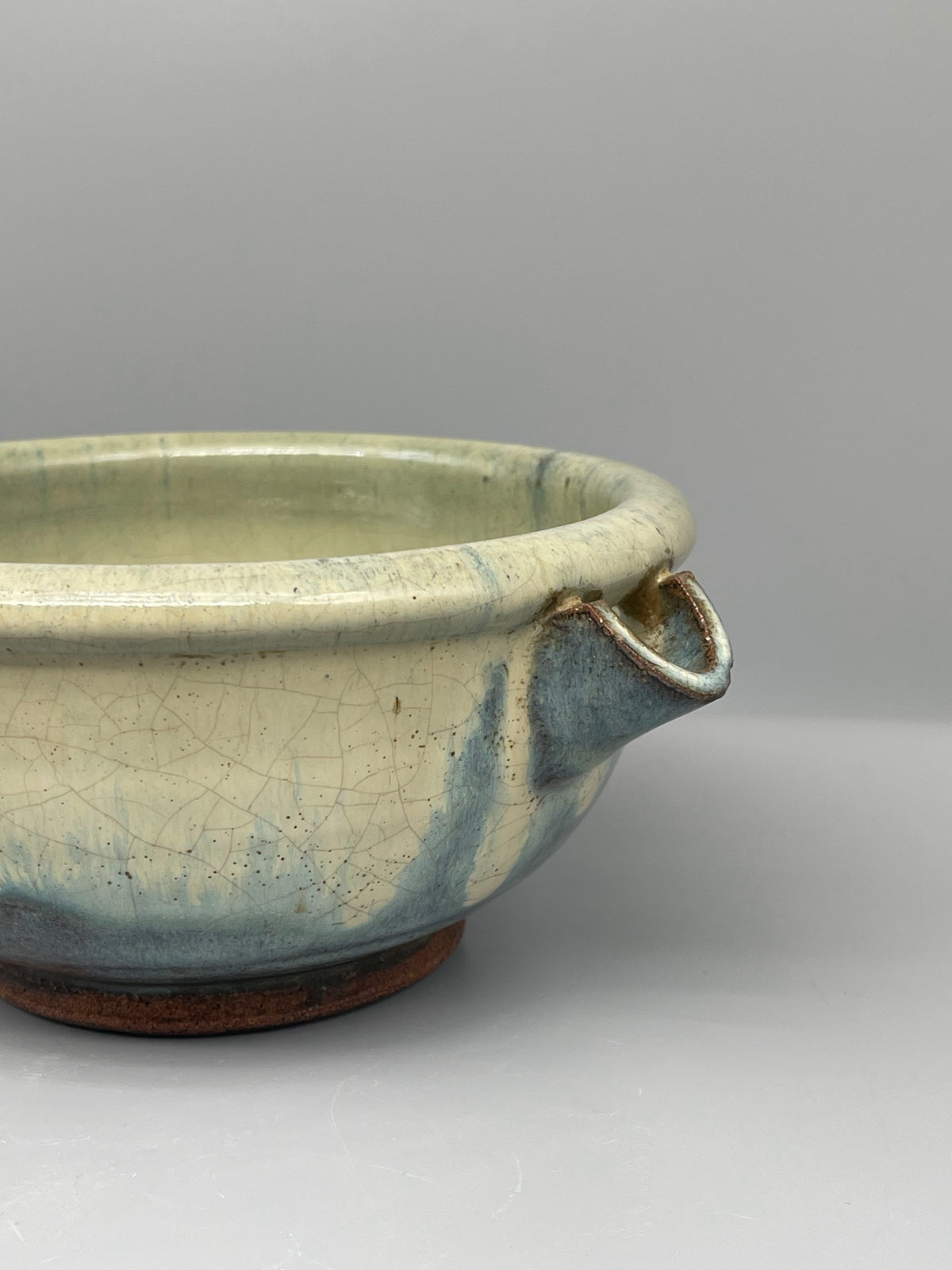 Vintage Japanese Katakuchi, Spouted Bowl - Green Glaze