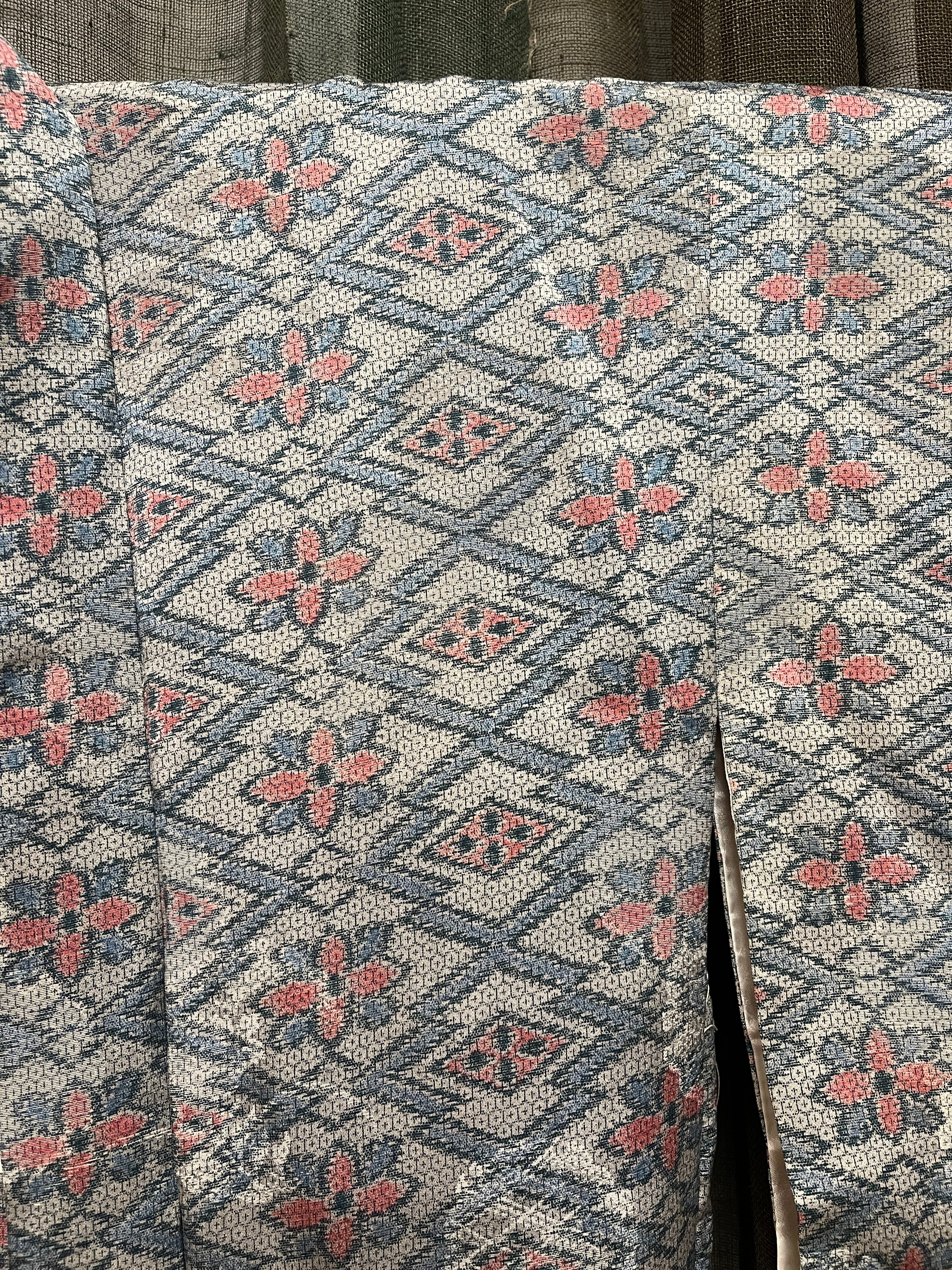 Japanese Haori-Kimono Jacket - Grey Silk