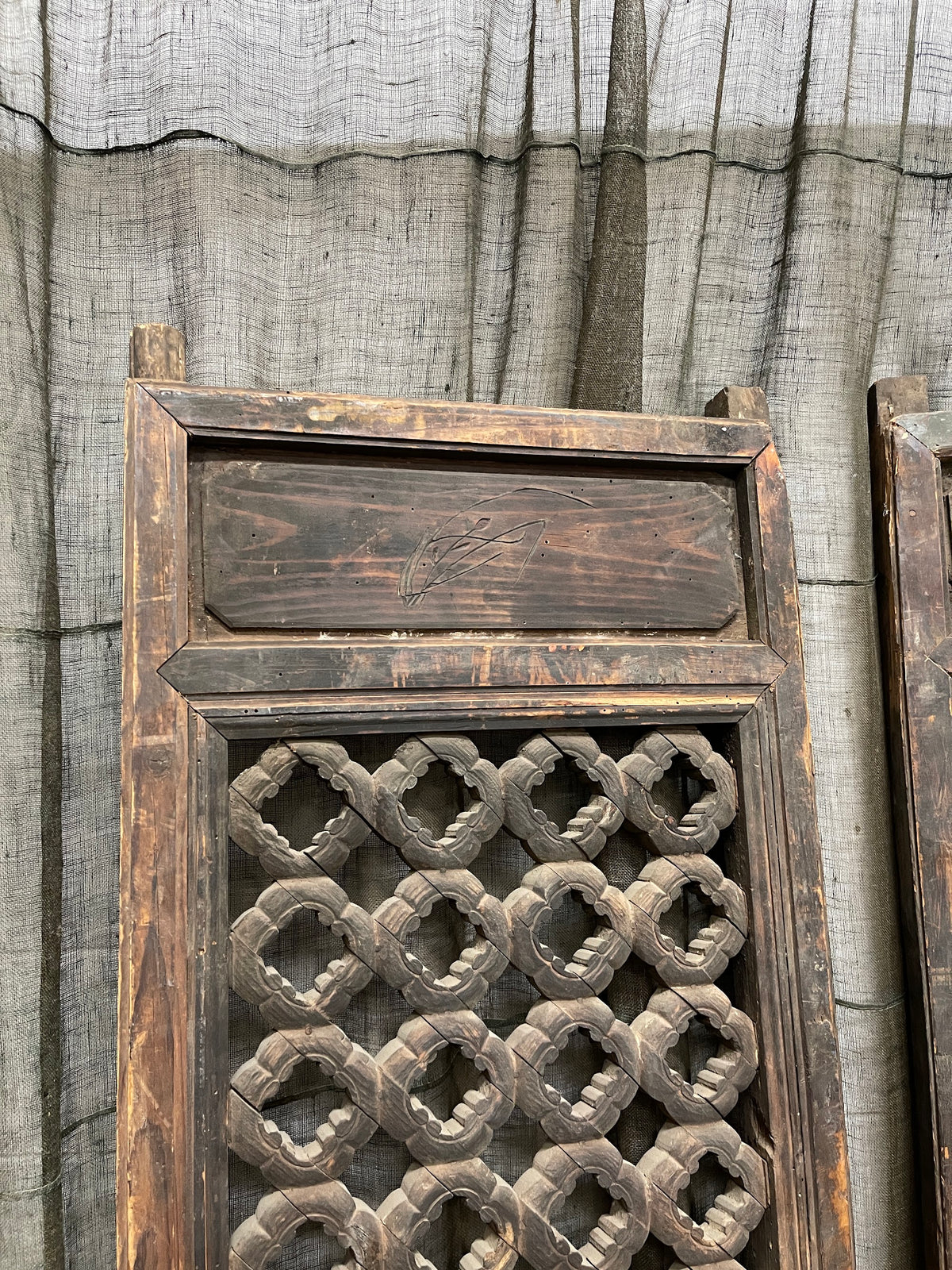 Antique Chinese Carved Wooden Doors, Pair - Late 19th Century